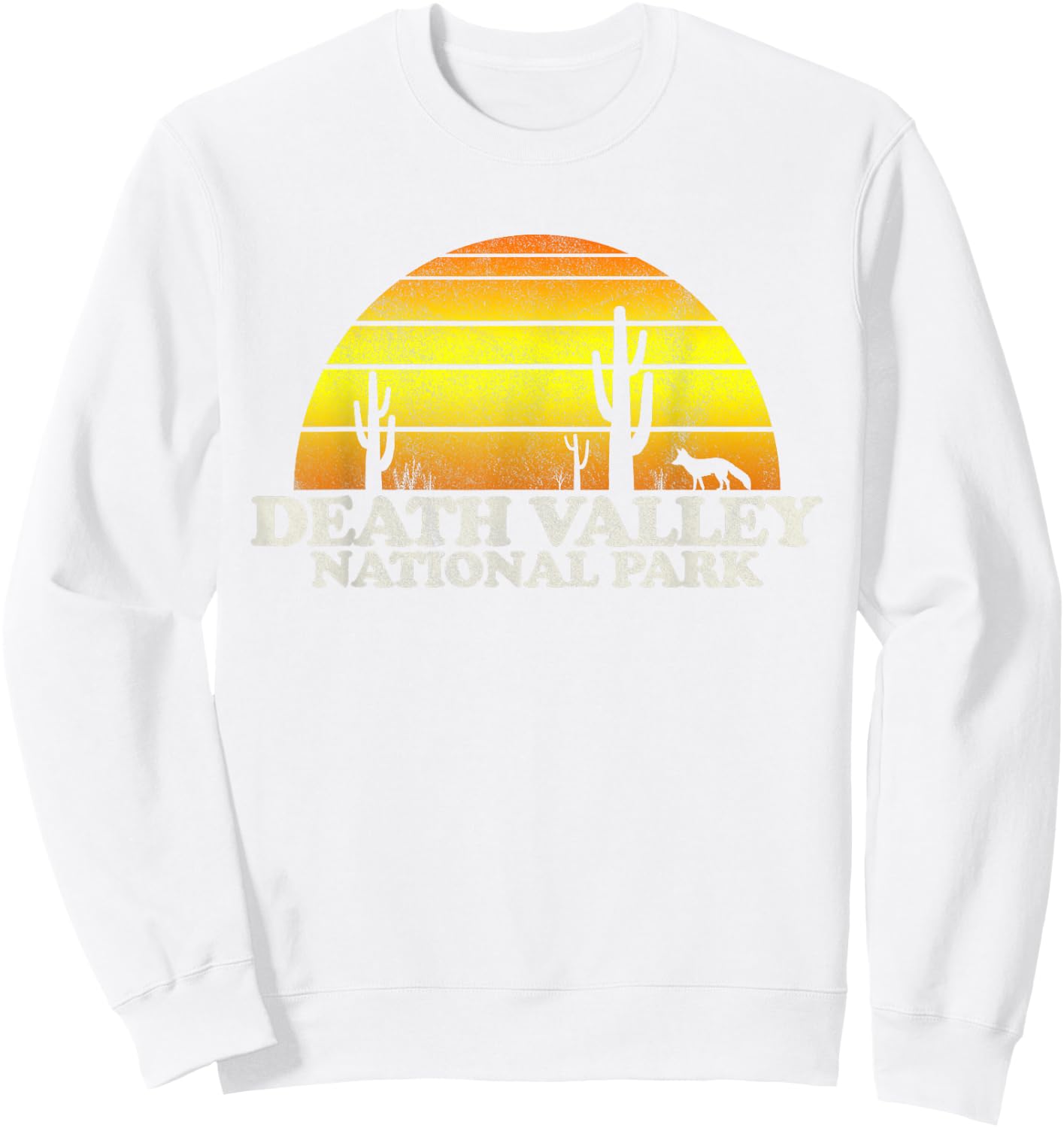 Vintage Death Valley National Park Sunset Sweatshirt - Sweatshirt | White