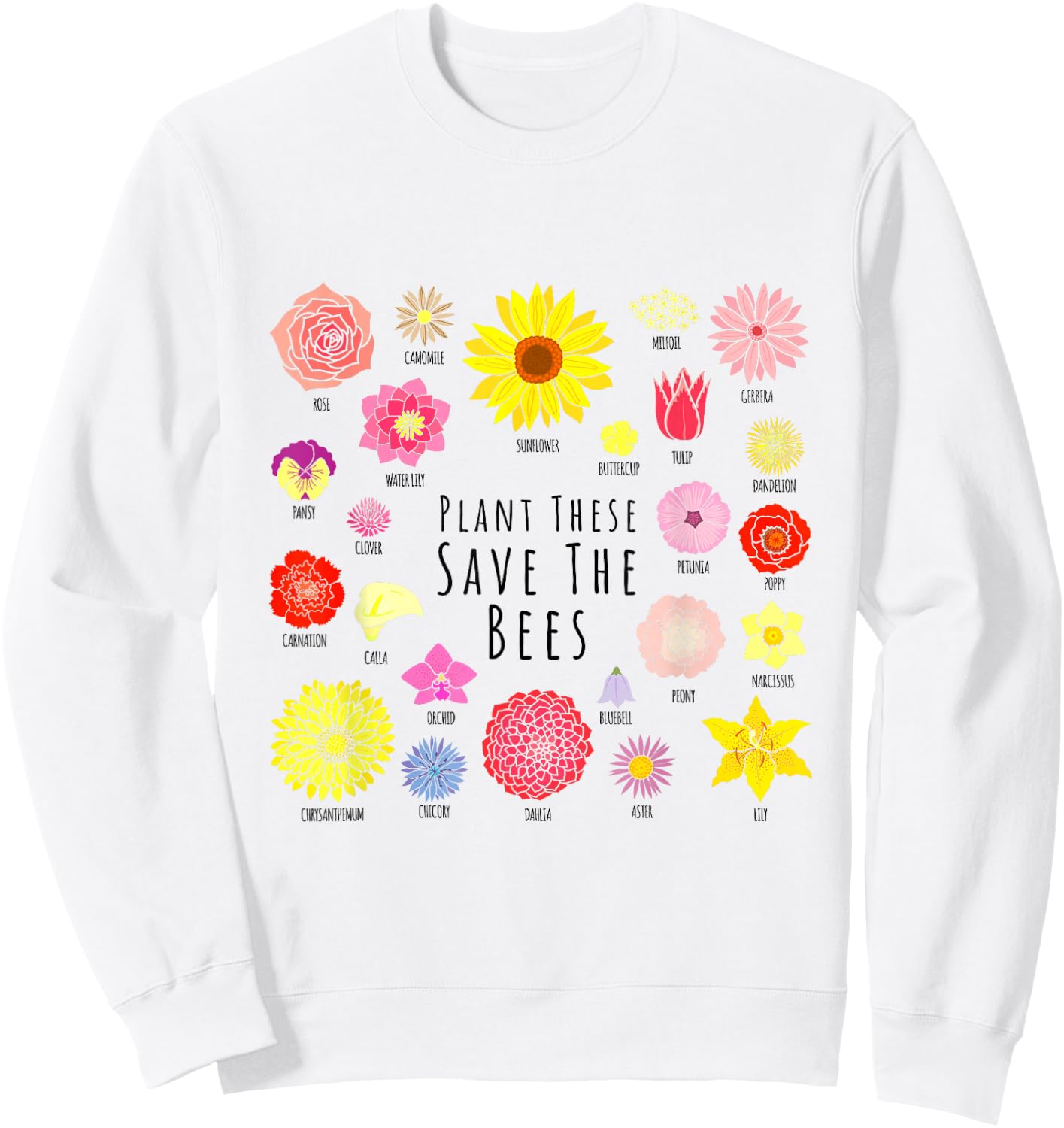 Plant These Save The Bees - Environment Nature Flower Power Sweatshirt - Sweatshirt | White