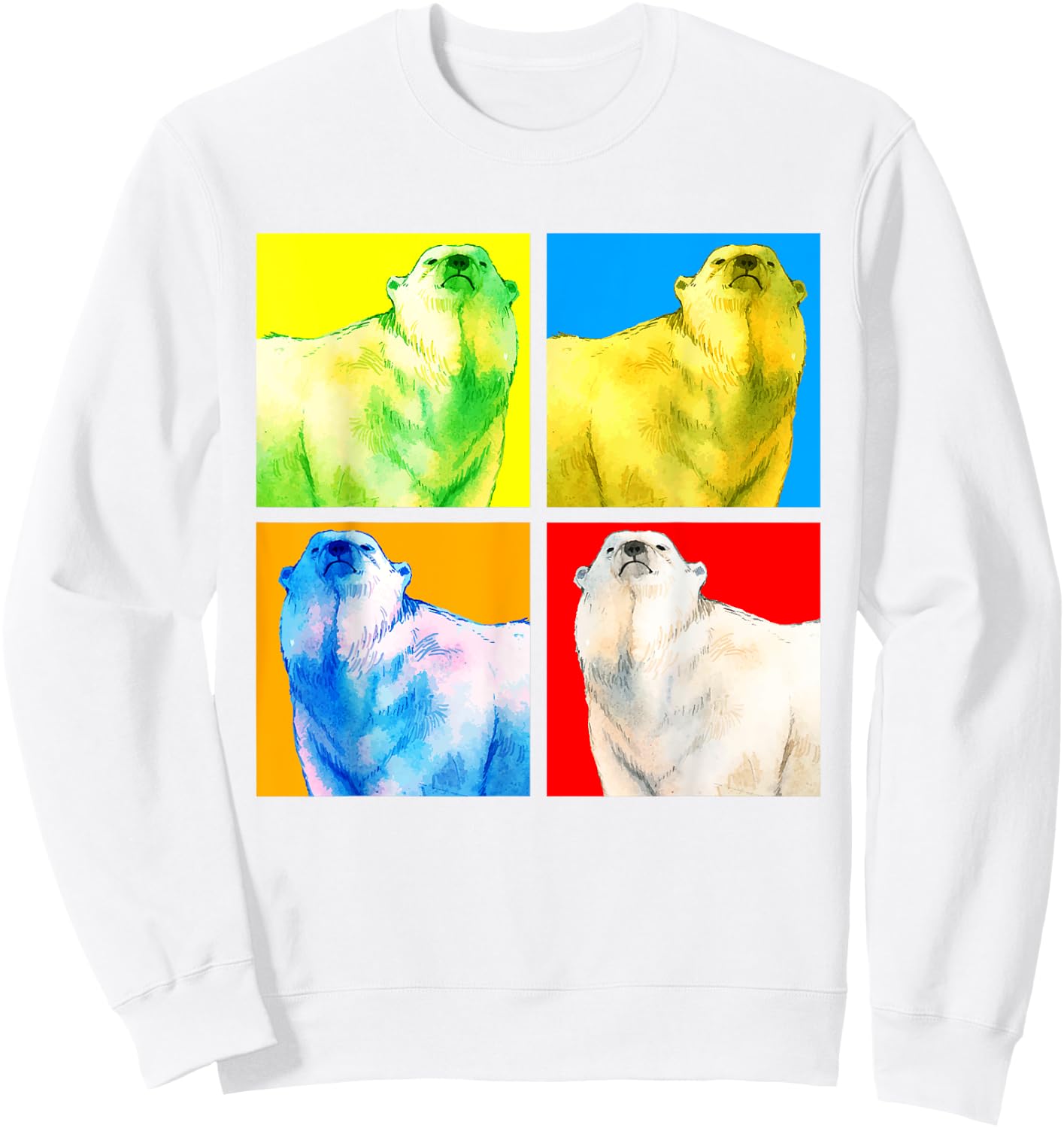Arctic Animal Lover Pop Art Polar Bear Sweatshirt - Sweatshirt | White