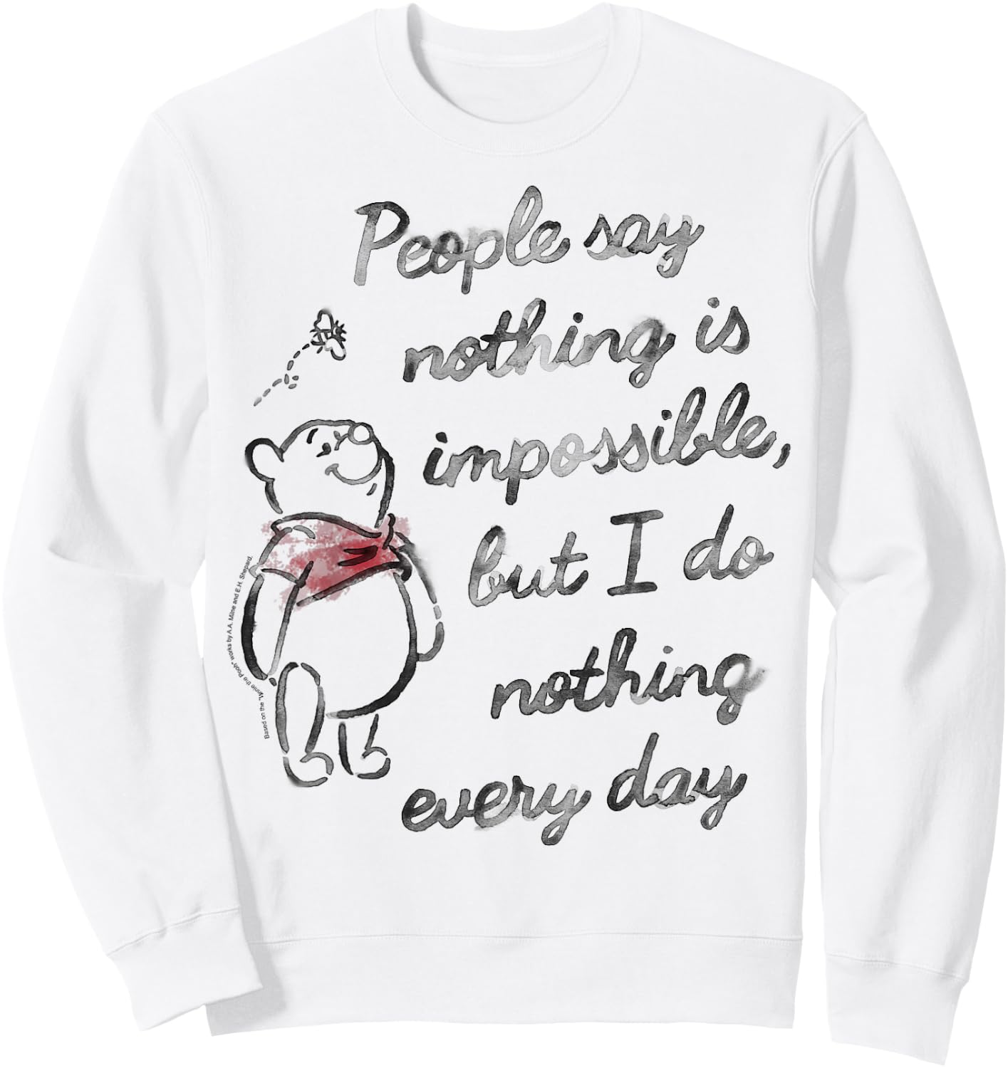 Disney Winnie The Pooh People Say Nothing Is Impossible Sweatshirt - Sweatshirt | White