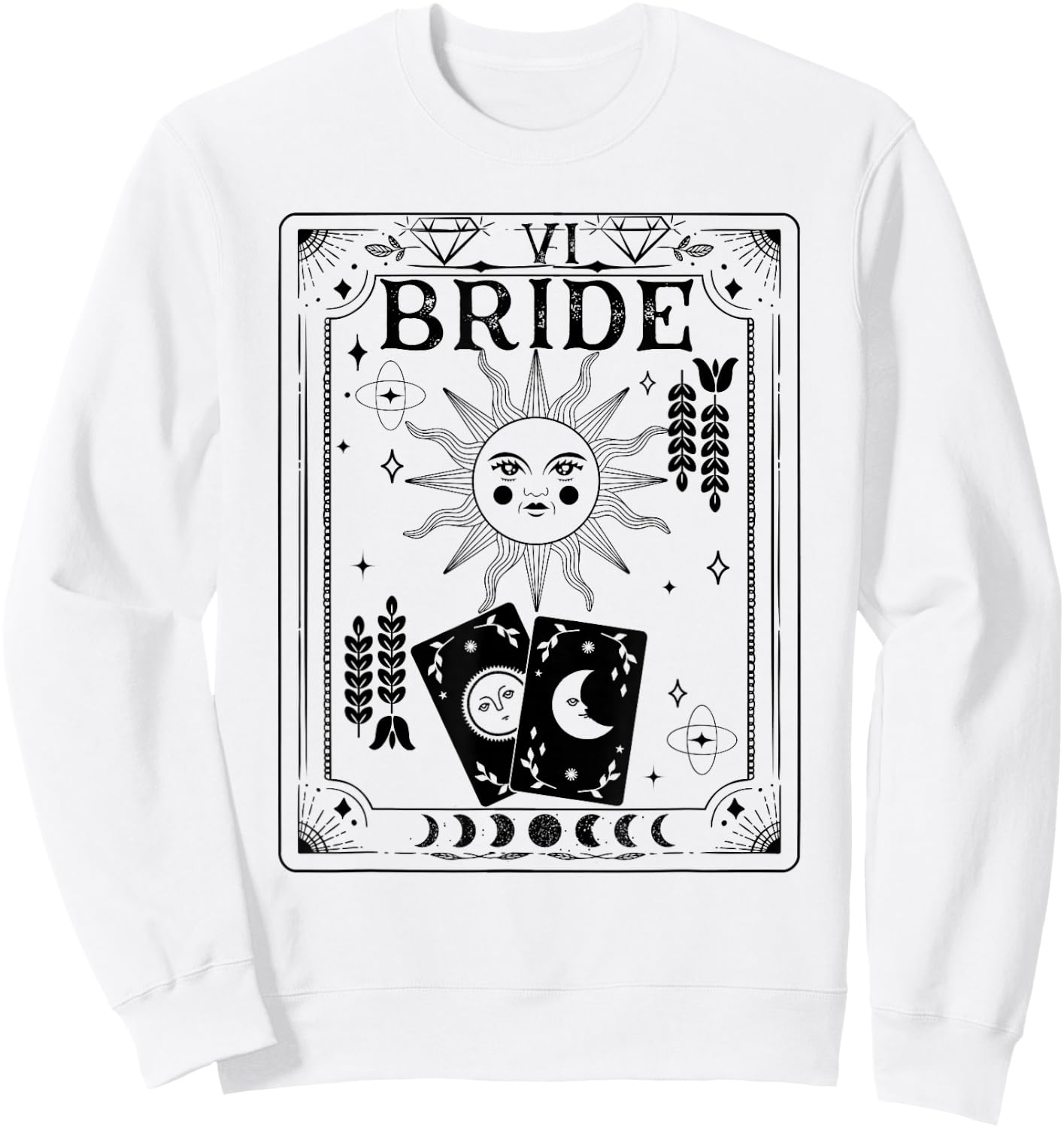 Gothic Witchy Coven, Tarot Celestial Bachelorette matching Sweatshirt - Sweatshirt | White