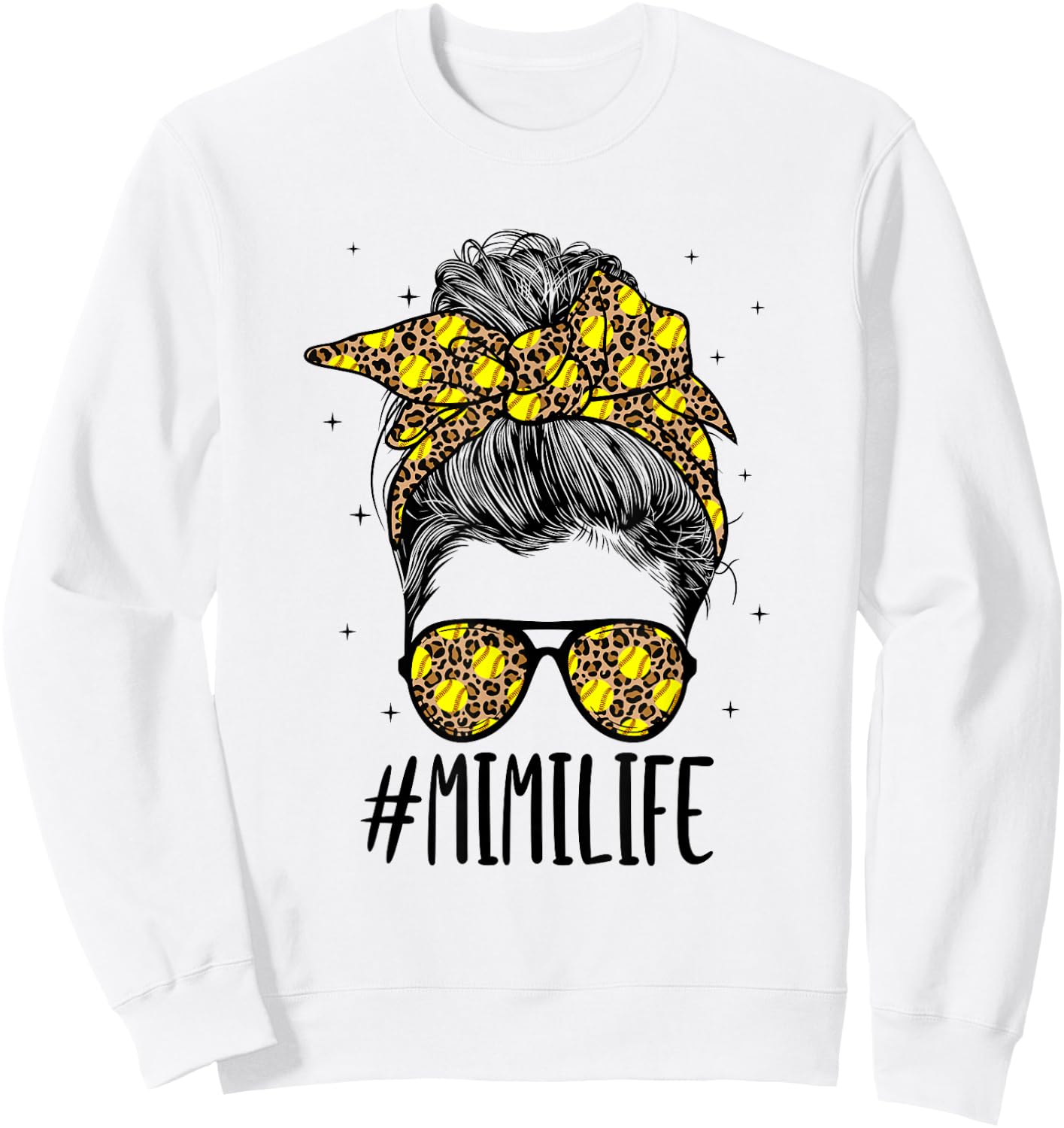 Mimi Life Softball Mimi Of A Softball Player Sweatshirt - Sweatshirt | White