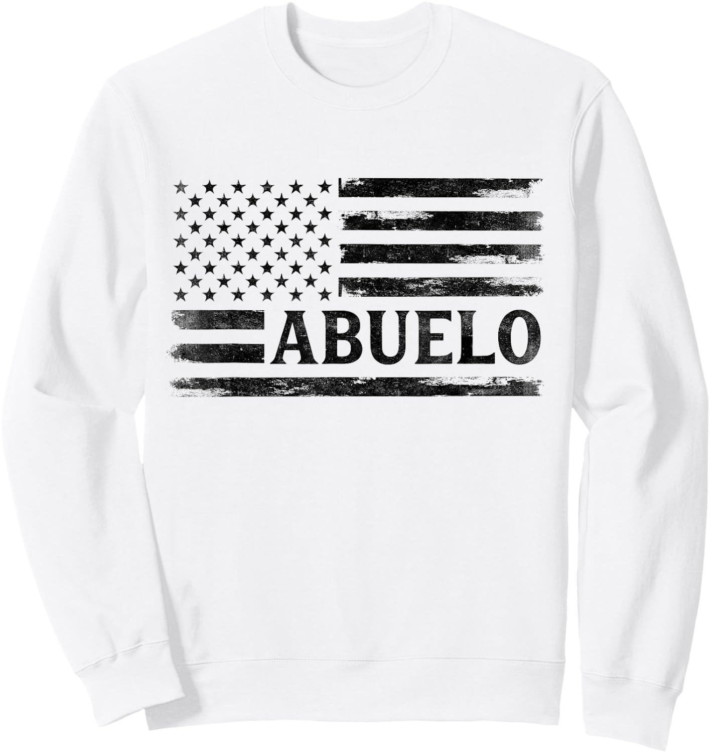 Abuelo Black Vintage USA Flag Father's Day Sweatshirt - Sweatshirt | White