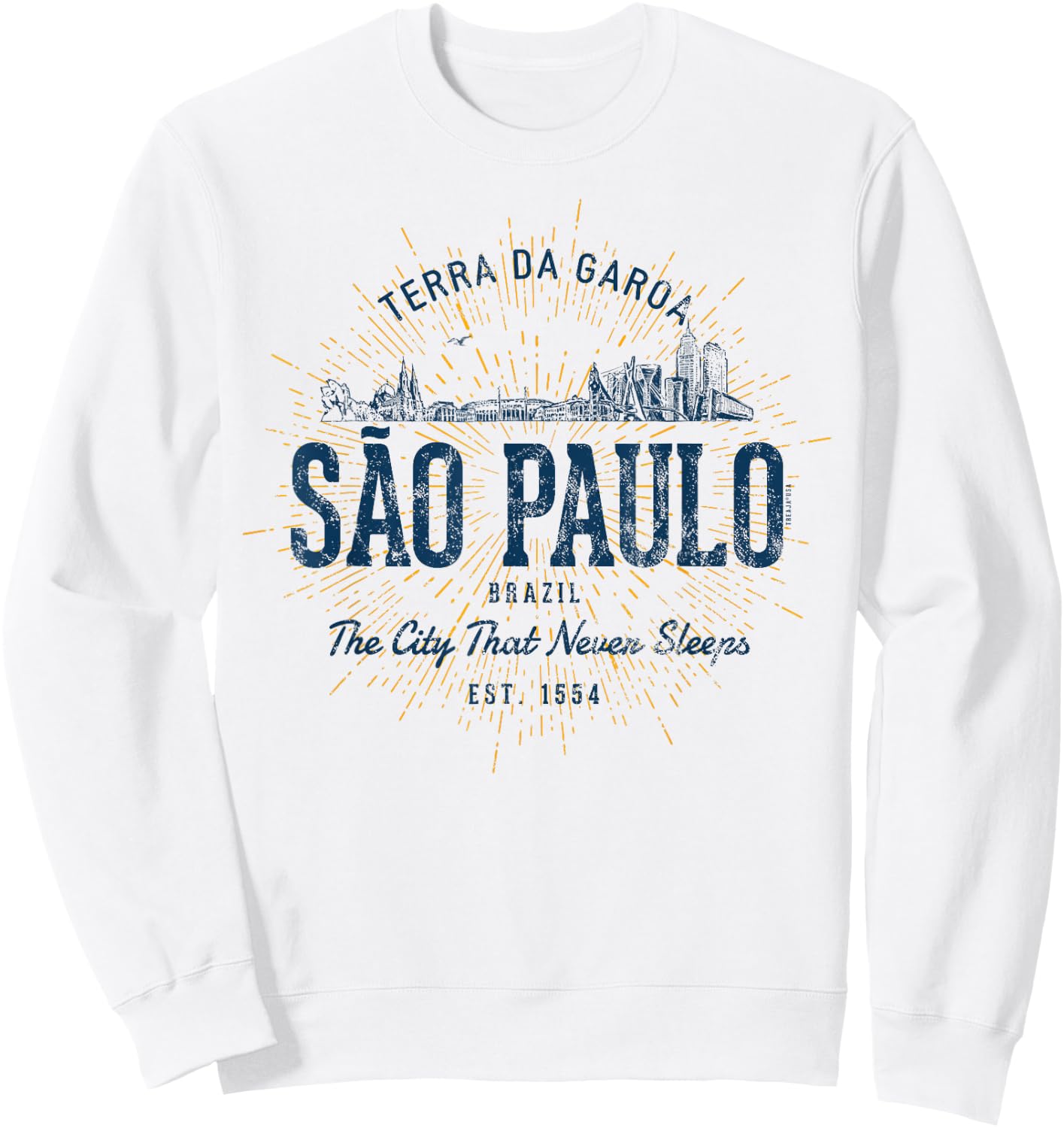 Brazil Vintage São Paulo Retro Sweatshirt - Sweatshirt | White