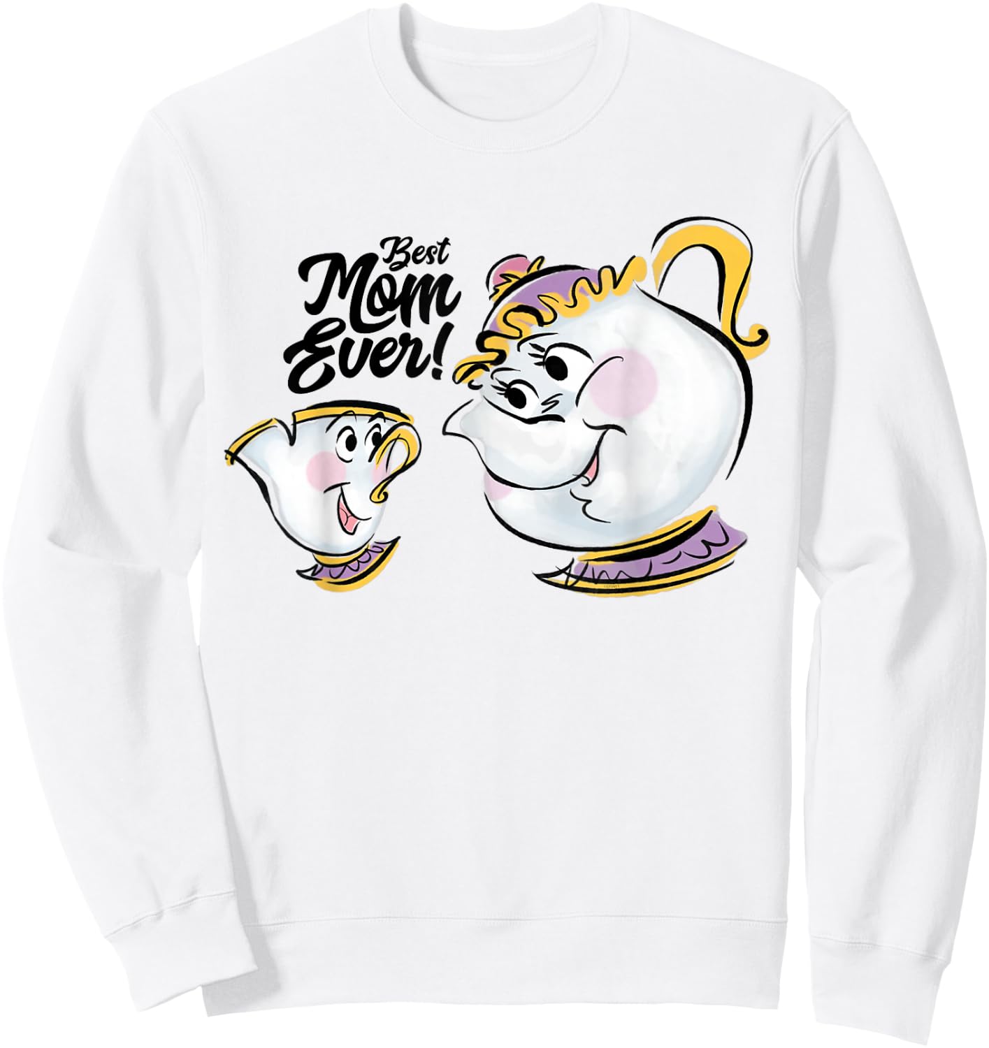 Disney Beauty and the Beast Chip Mrs. Potts Best Mom Ever Sweatshirt - Sweatshirt | White