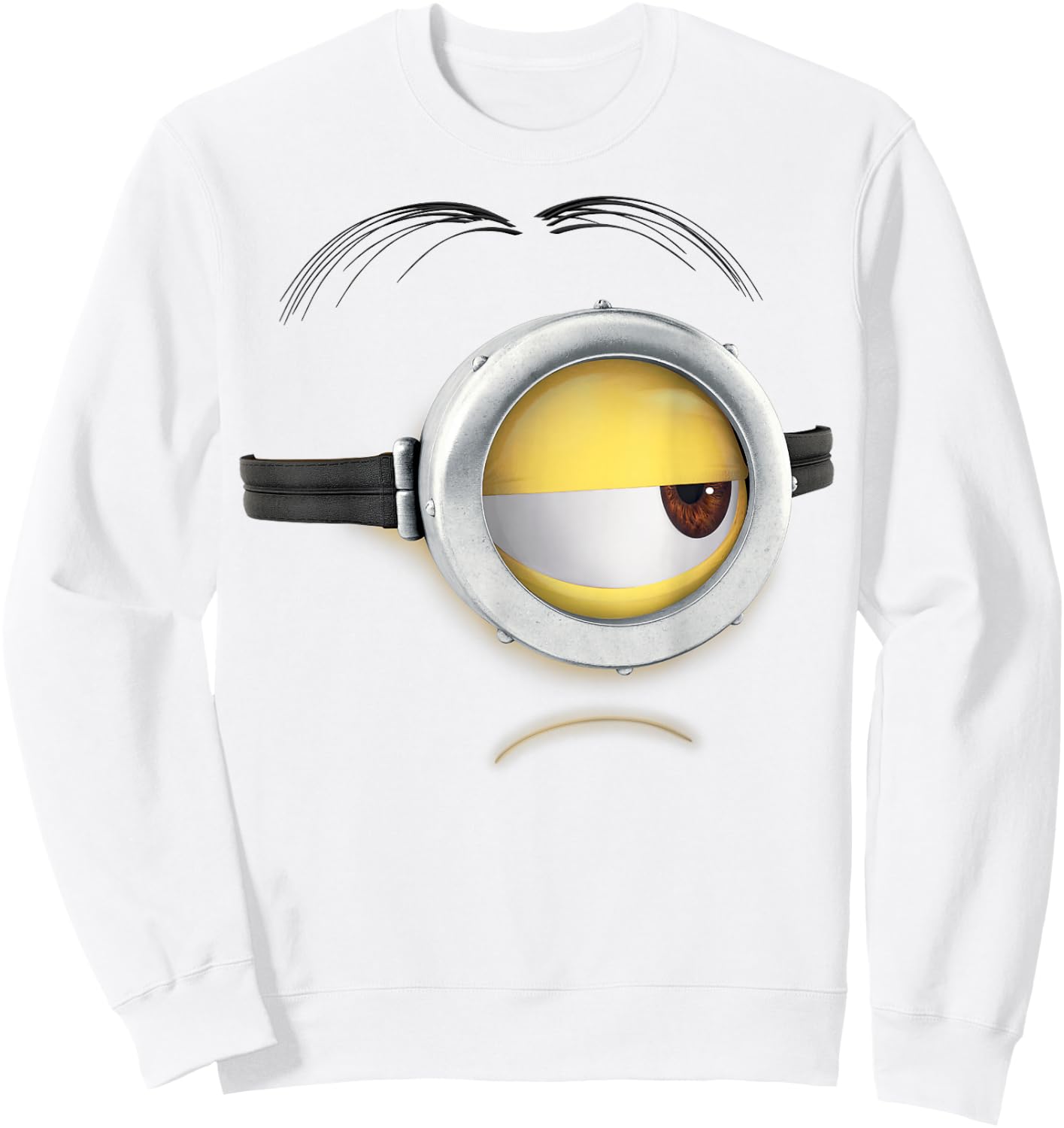 Despicable Me Minions Stuart Frown Face Graphic Sweatshirt - Sweatshirt | White
