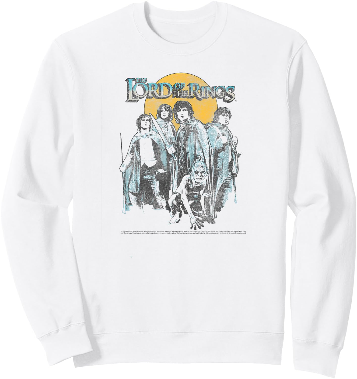Lord of The Rings Retro Group Sunset Poster Sweatshirt - Sweatshirt | White