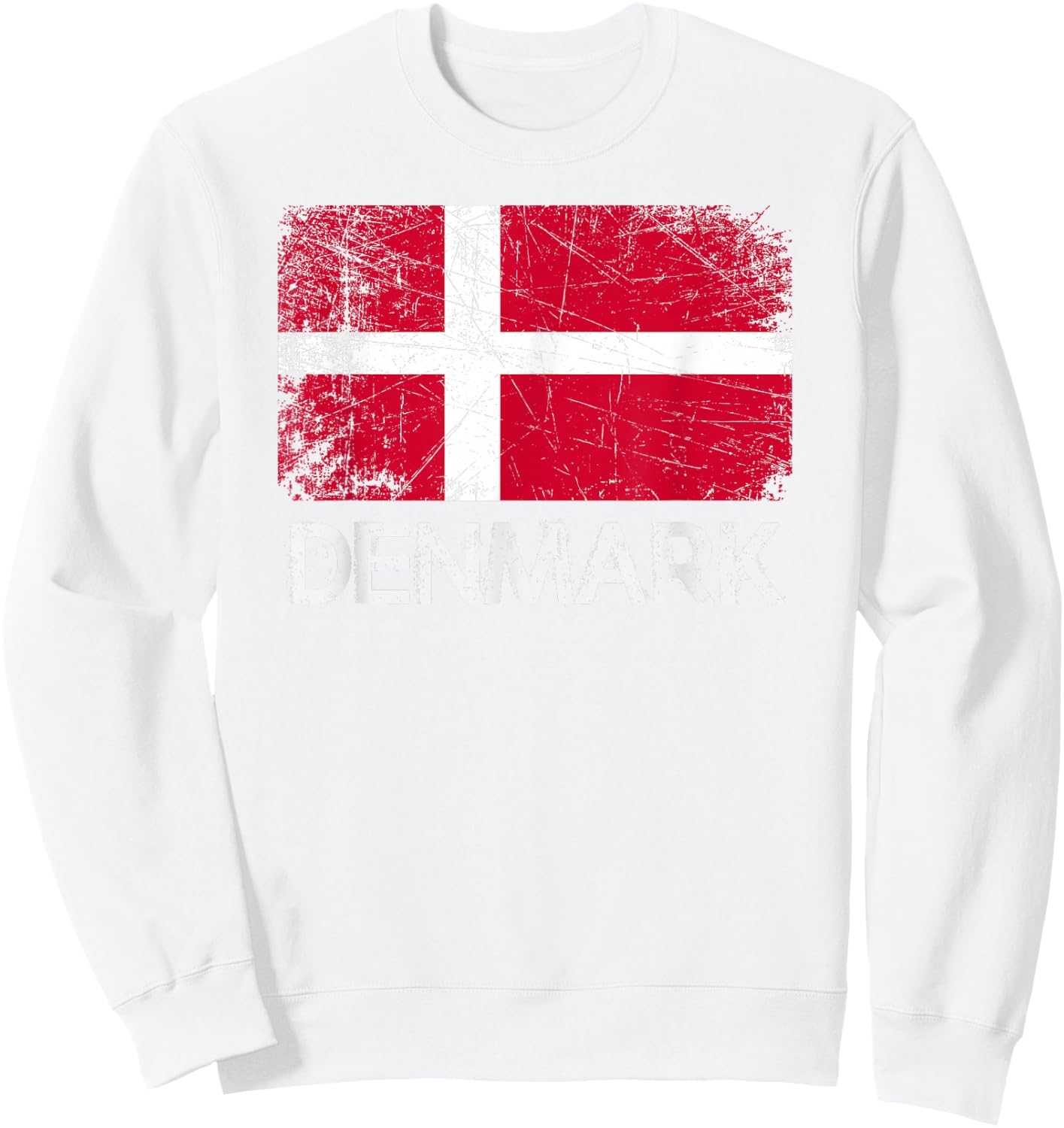 Danish Flag | Vintage Made In Denmark Gift Sweatshirt - Sweatshirt | White