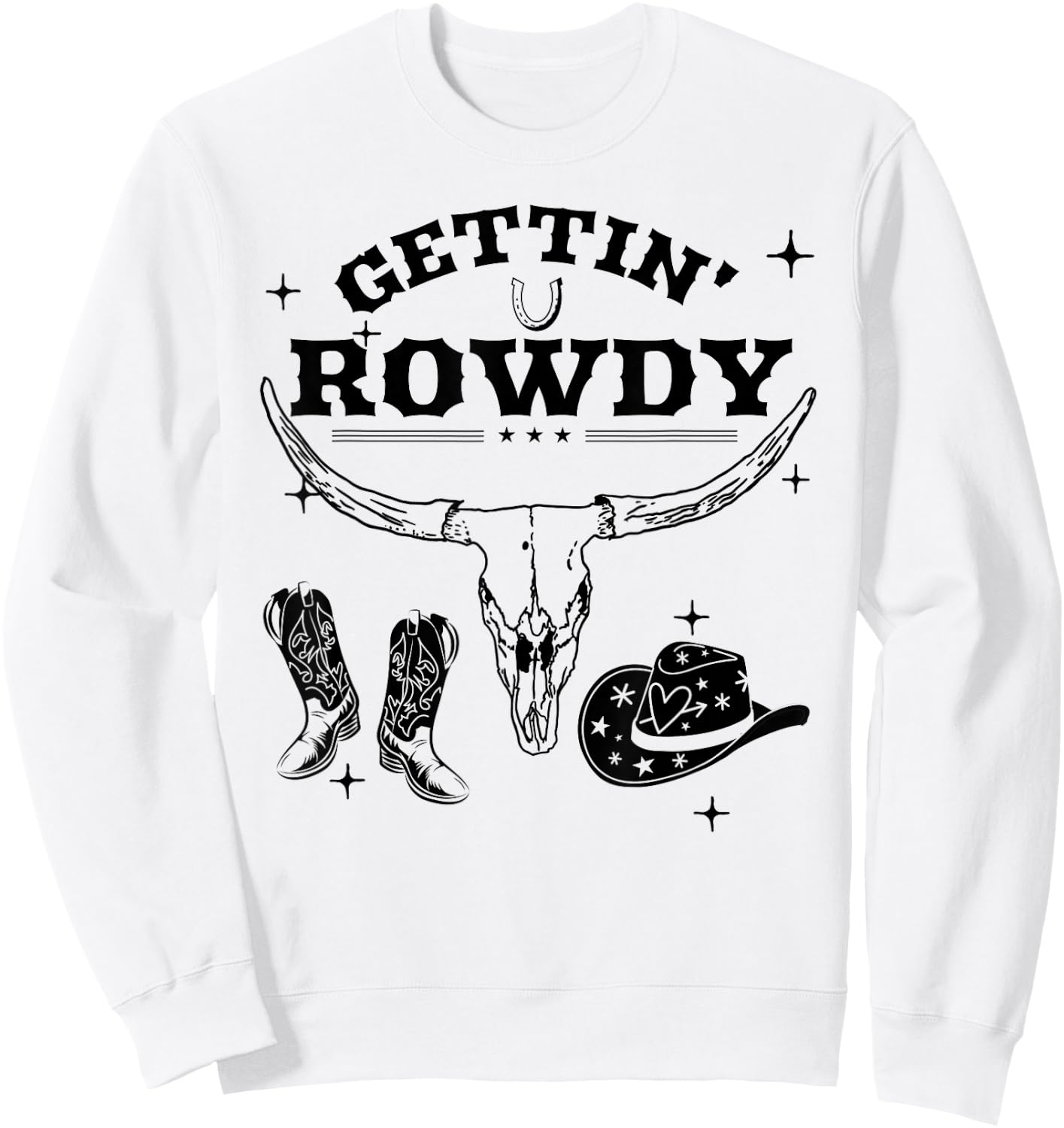 Getting Rowdy Getting Hitched Nashville Bachelorette Party Sweatshirt - Sweatshirt | White