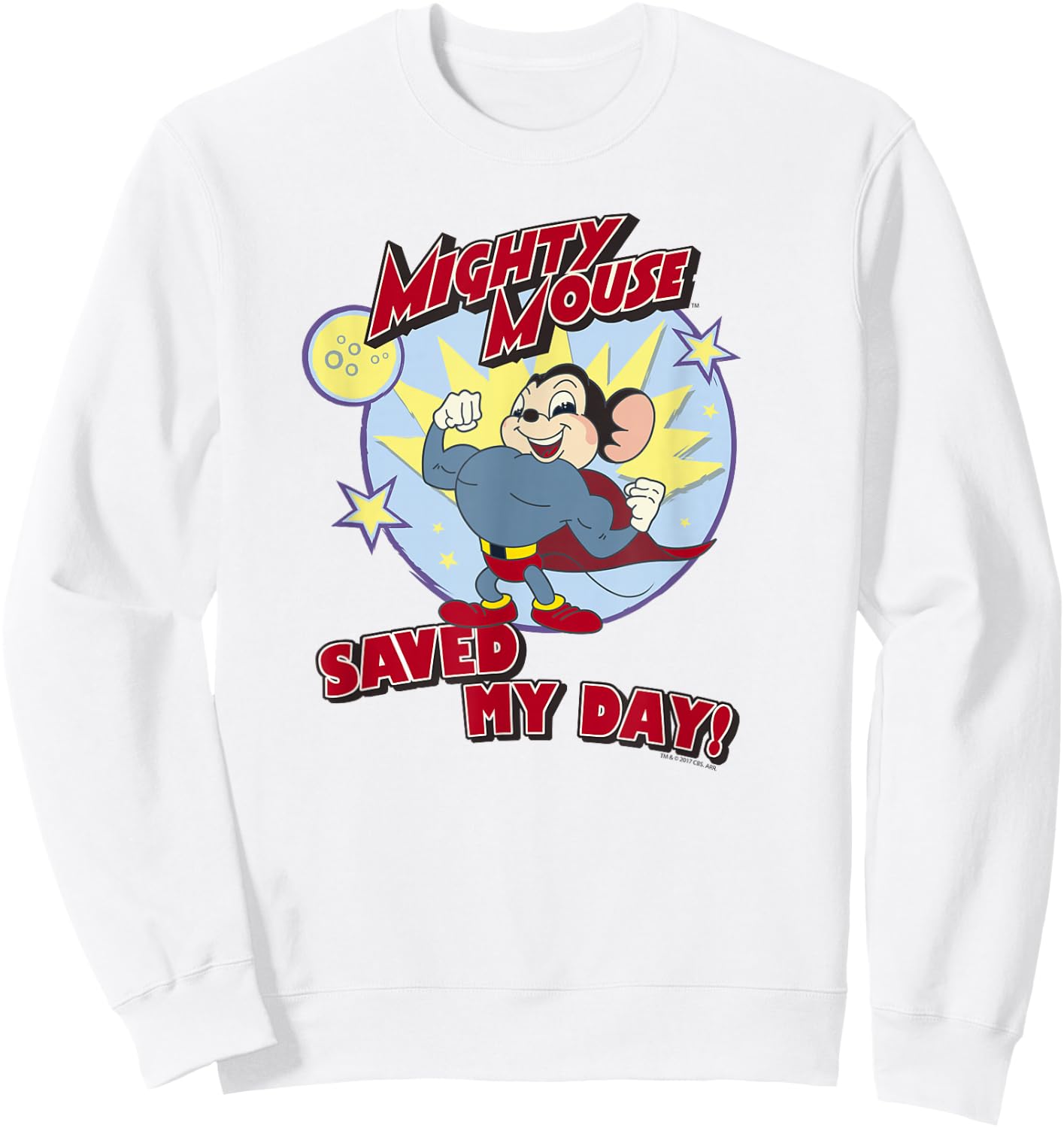 Mighty Mouse Saved My Day Sweatshirt - Sweatshirt | White