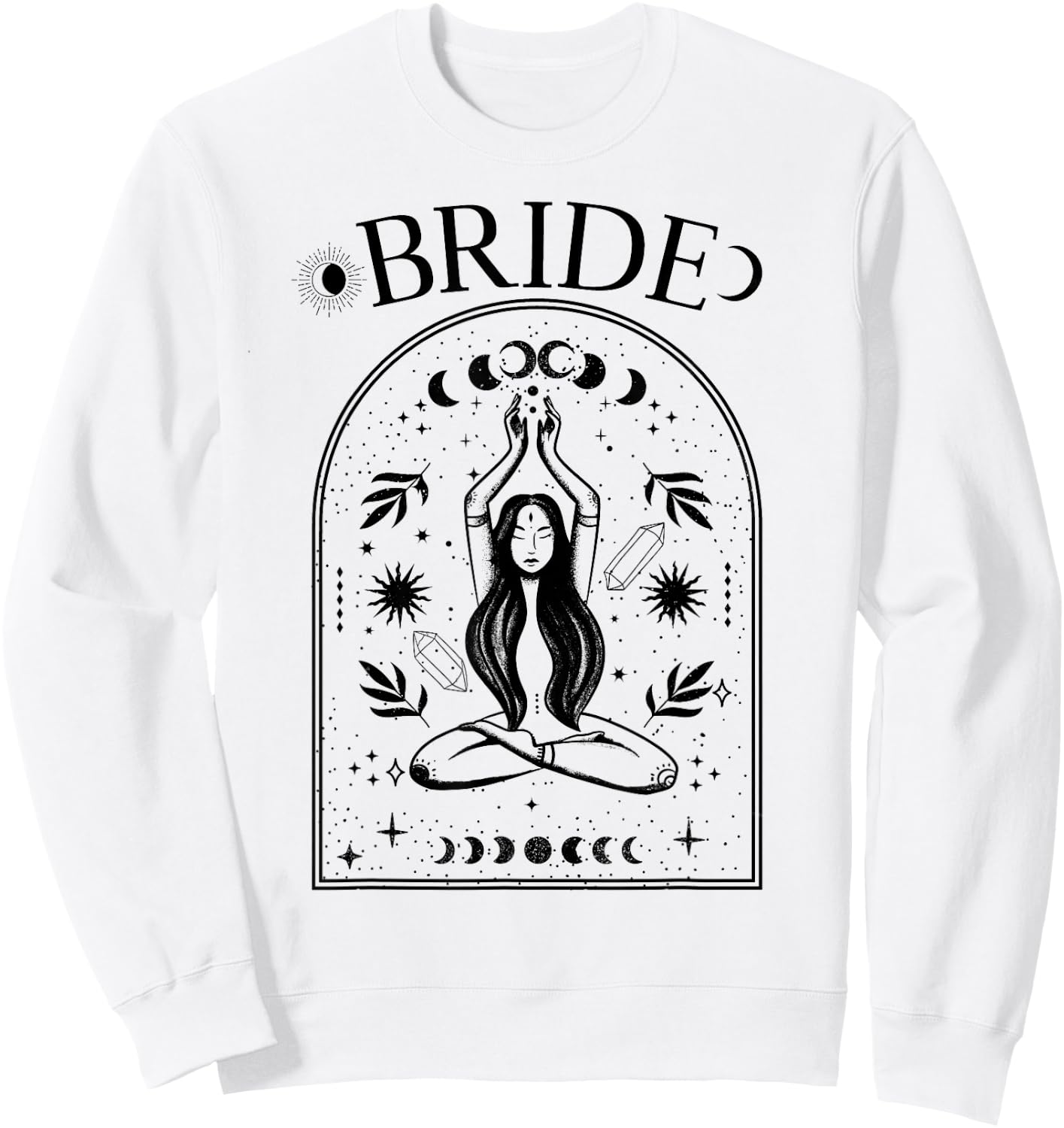Witchy Bride Coven Tarot Celestial Gothic Bachelorette Party Sweatshirt - Sweatshirt | White