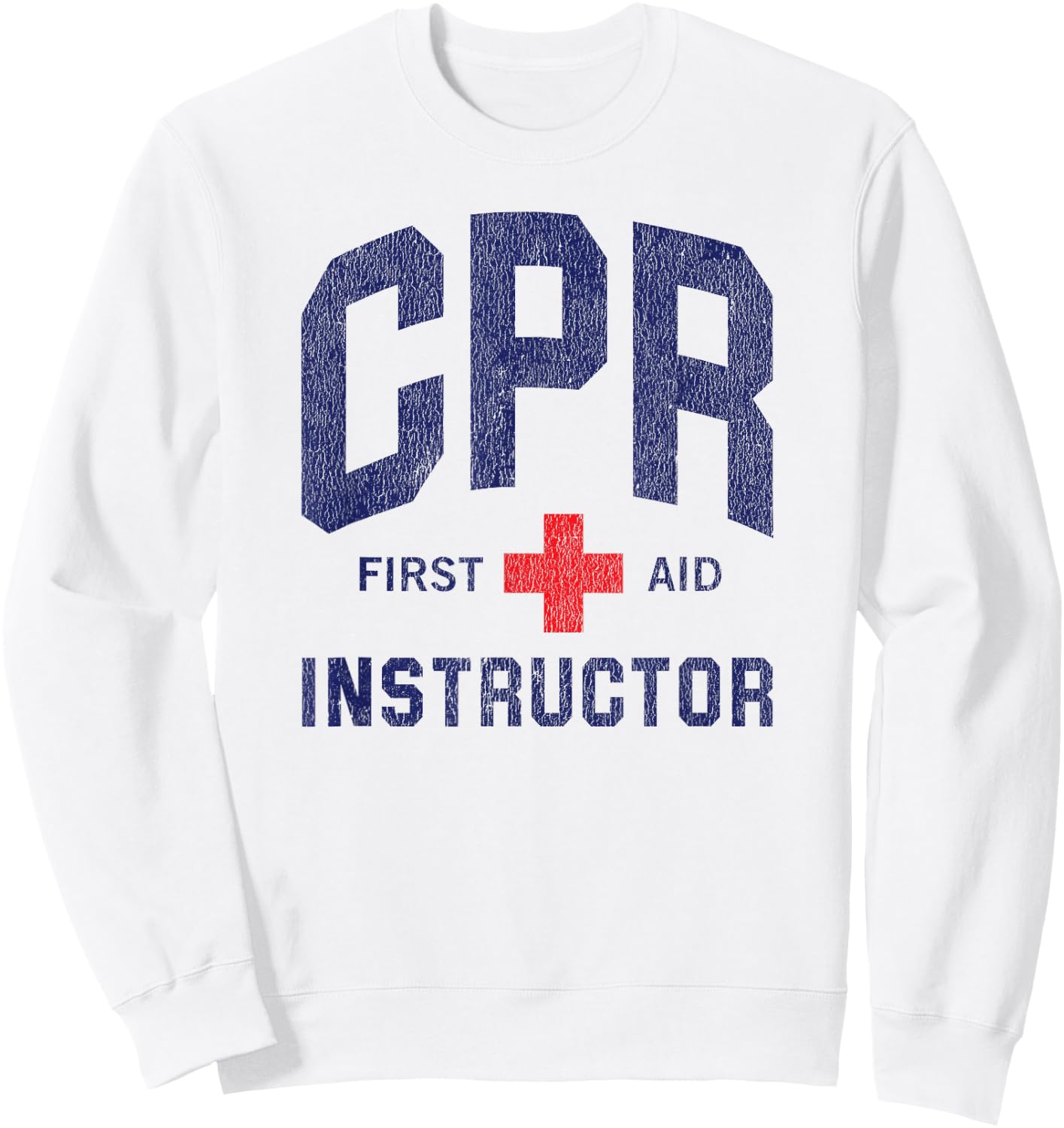 CPR First Aid AED Instructor Sweatshirt - Sweatshirt | White