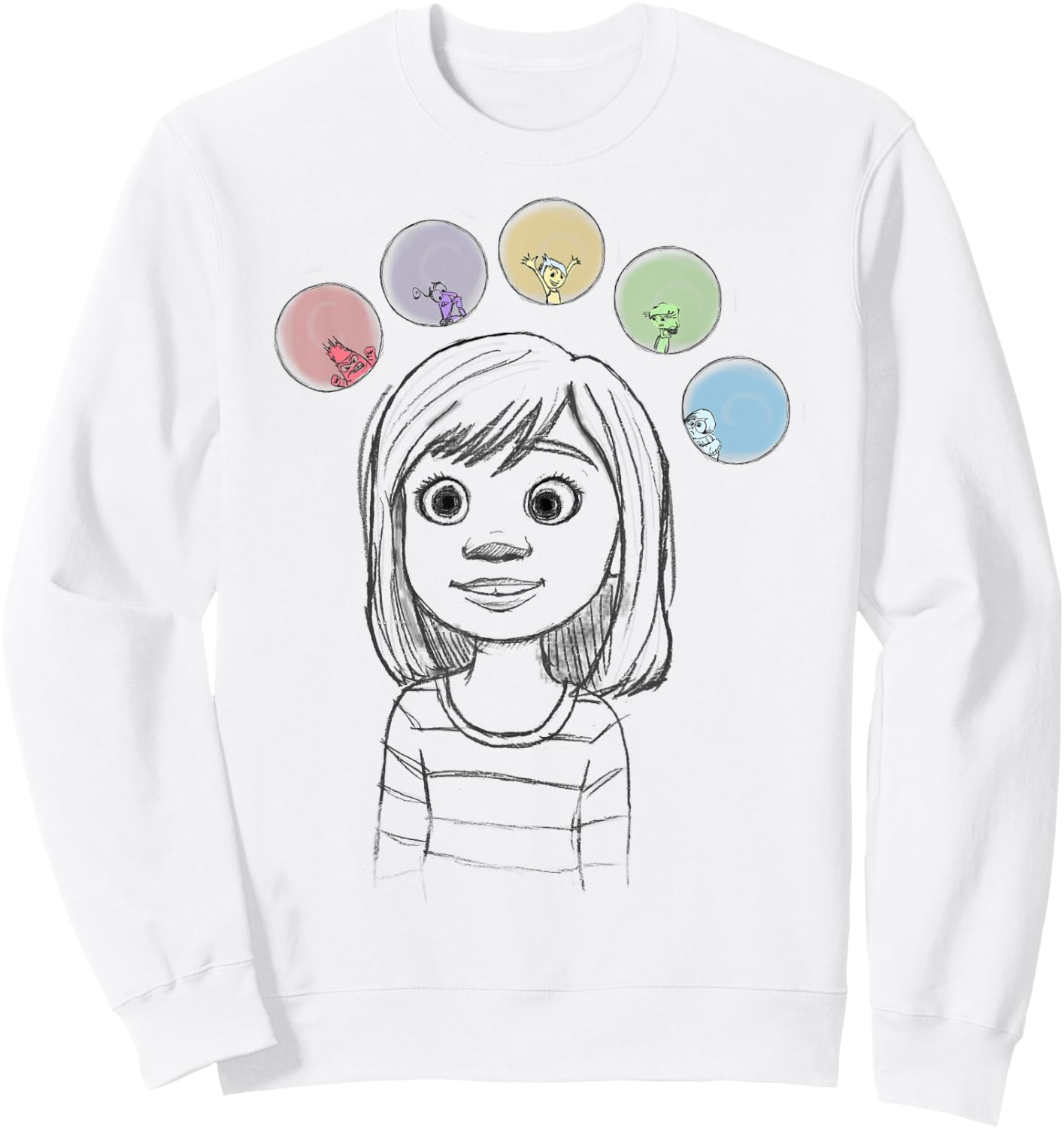 Disney Pixar Inside Out Riley Many Emotions Bubbles Sweatshirt - Sweatshirt | White