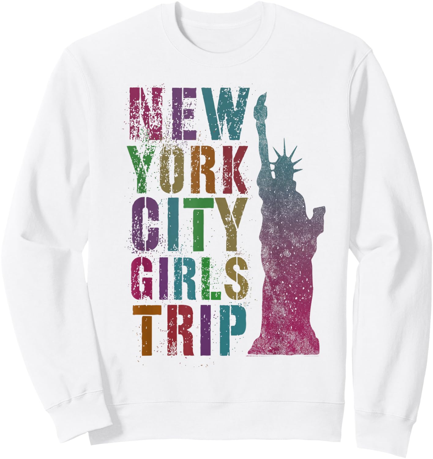 Pink NYC Girls Trip New York City Summer Besties NY Family Sweatshirt - Sweatshirt | White