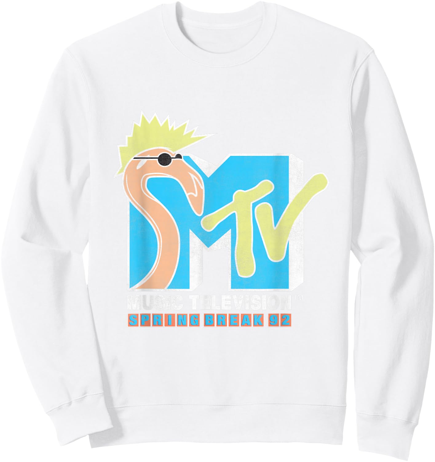 MTV Spring Break 92' Classic Logo T- Shirts Sweatshirt - Sweatshirt | White