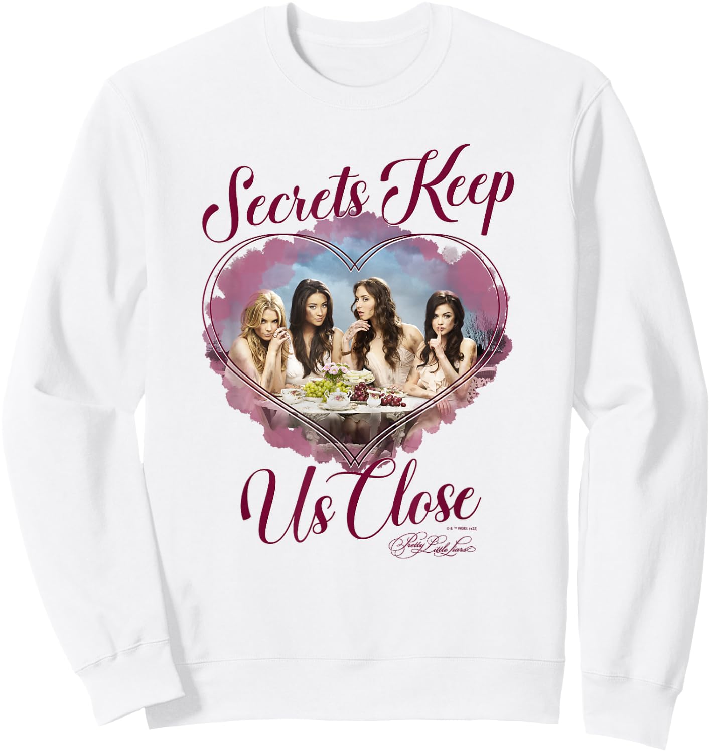 Pretty Little Liars Group Secrets Valentine's Day Heart Sweatshirt - Sweatshirt | White