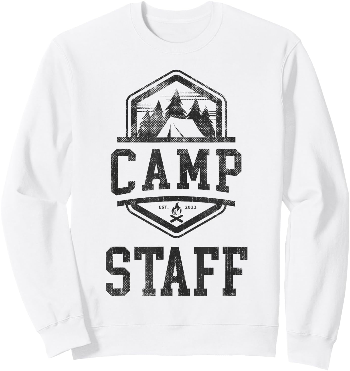 Vintage CAMP STAFF Crew Summer Counselor Campground Director Sweatshirt - Sweatshirt | White