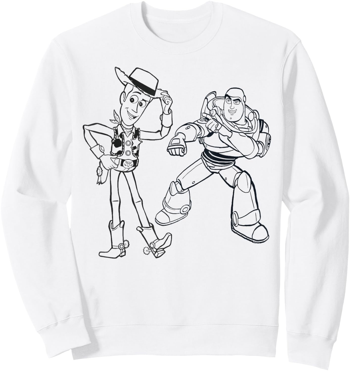 Disney PIXAR Toy Story Woody & Buzz Lightyear Sketch Book Sweatshirt - Sweatshirt | White