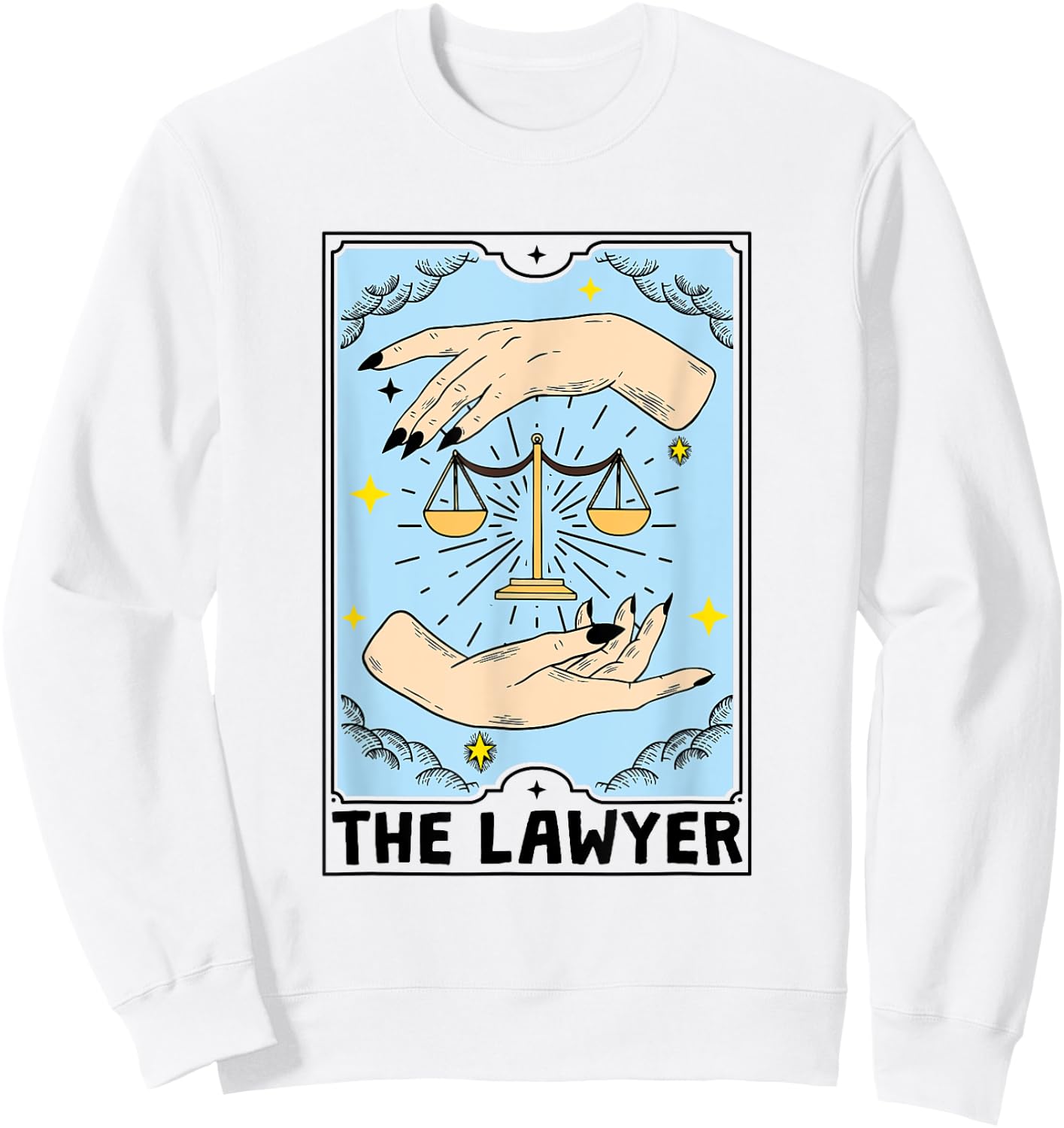 The Lawyer Tarot Card - Attorney Sweatshirt - Sweatshirt | White