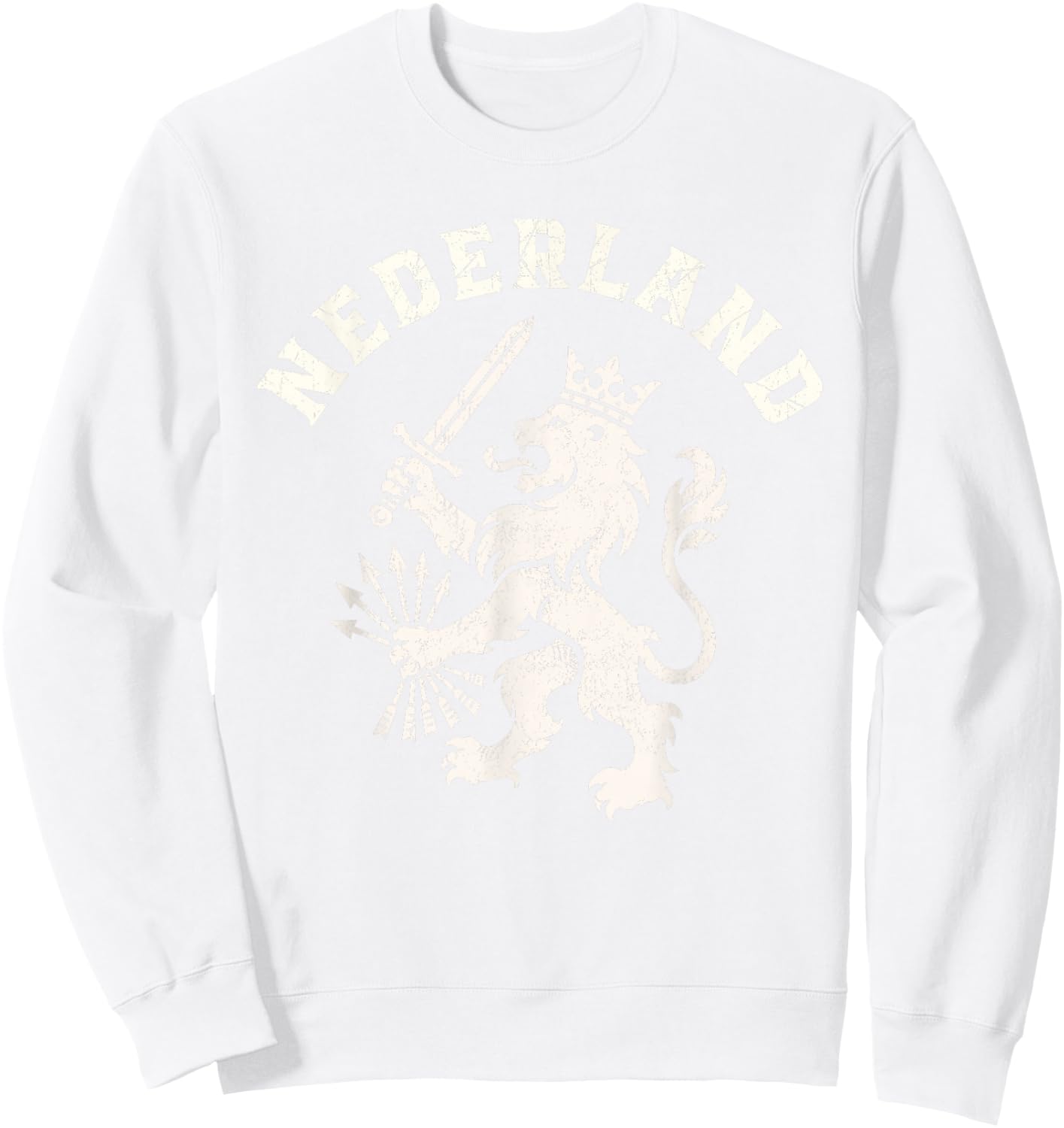 Nederland Netherlands Lion Holland Vintage Orange Sweatshirt - Sweatshirt | White