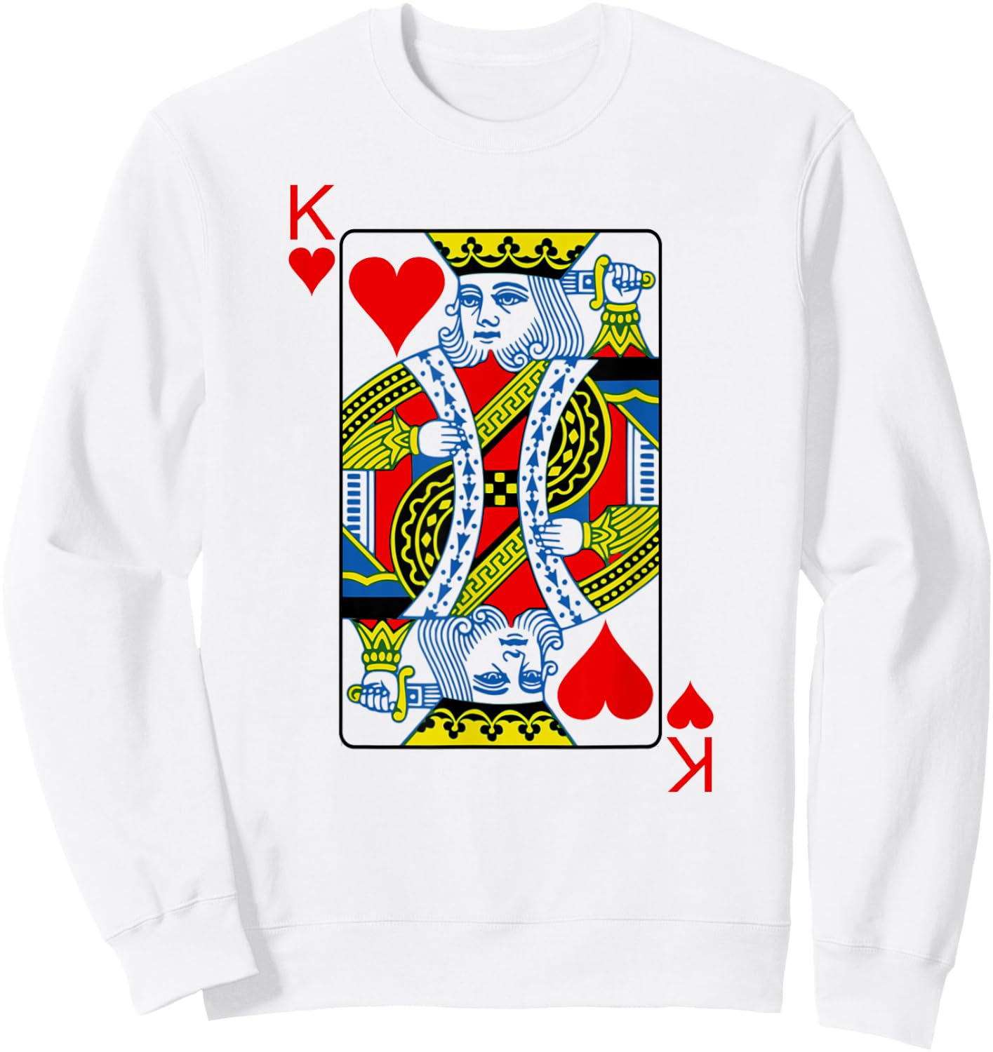 King Of Hearts Playing Cards Poker Sweatshirt - Sweatshirt | White
