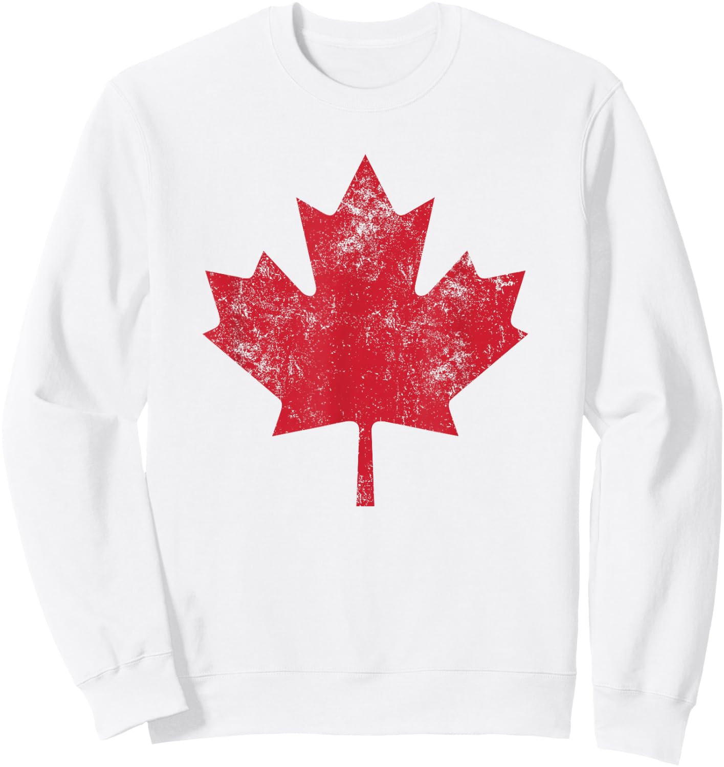 Canada Shirt Women Men Distressed Red Maple Leaf Canada Day Sweatshirt - Sweatshirt | White