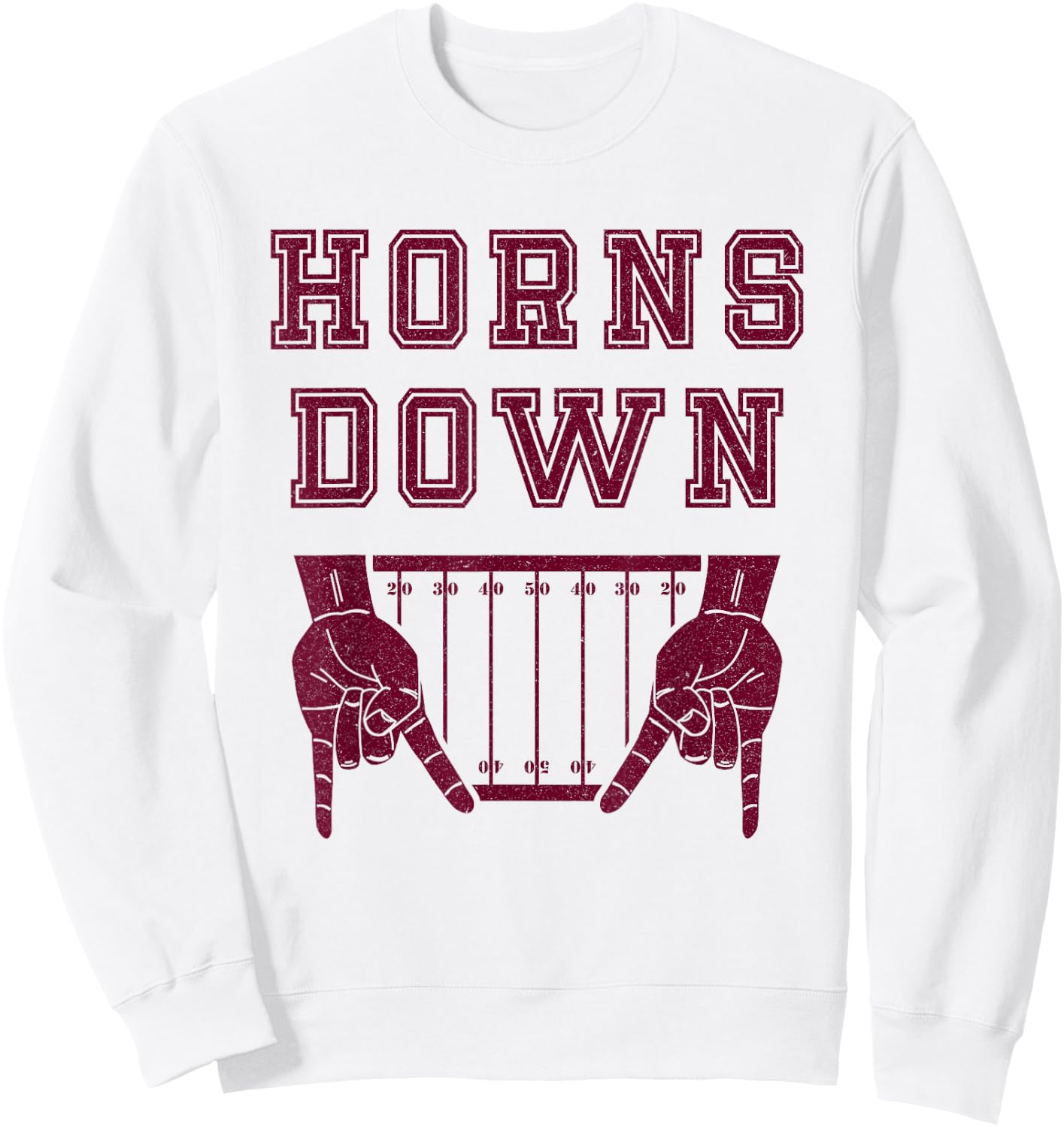 Horns Down Sign On Field Sweatshirt - Sweatshirt | White