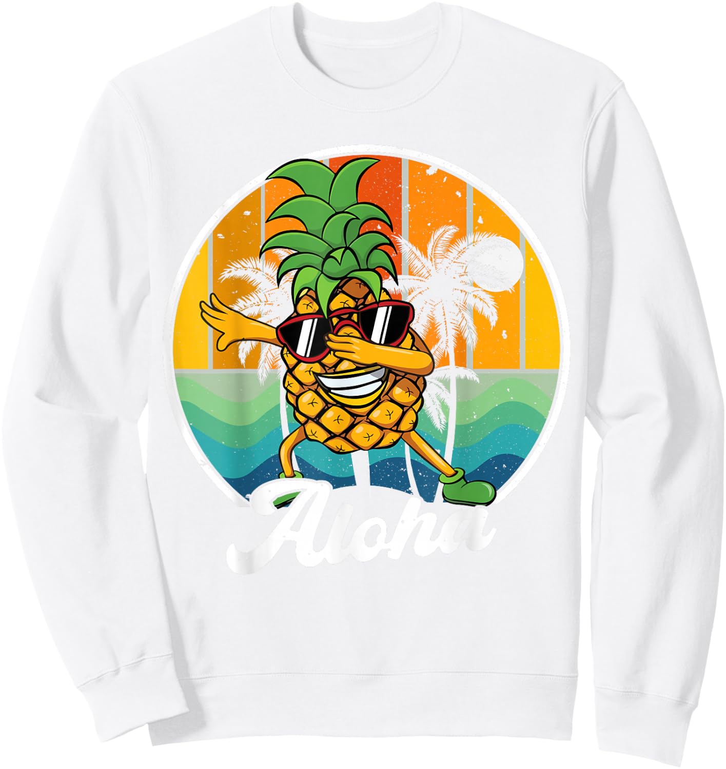 Hawaiian-Shirt Aloha Dabbing Pineapple Kids Boy Men Hawaii Sweatshirt - Sweatshirt | White