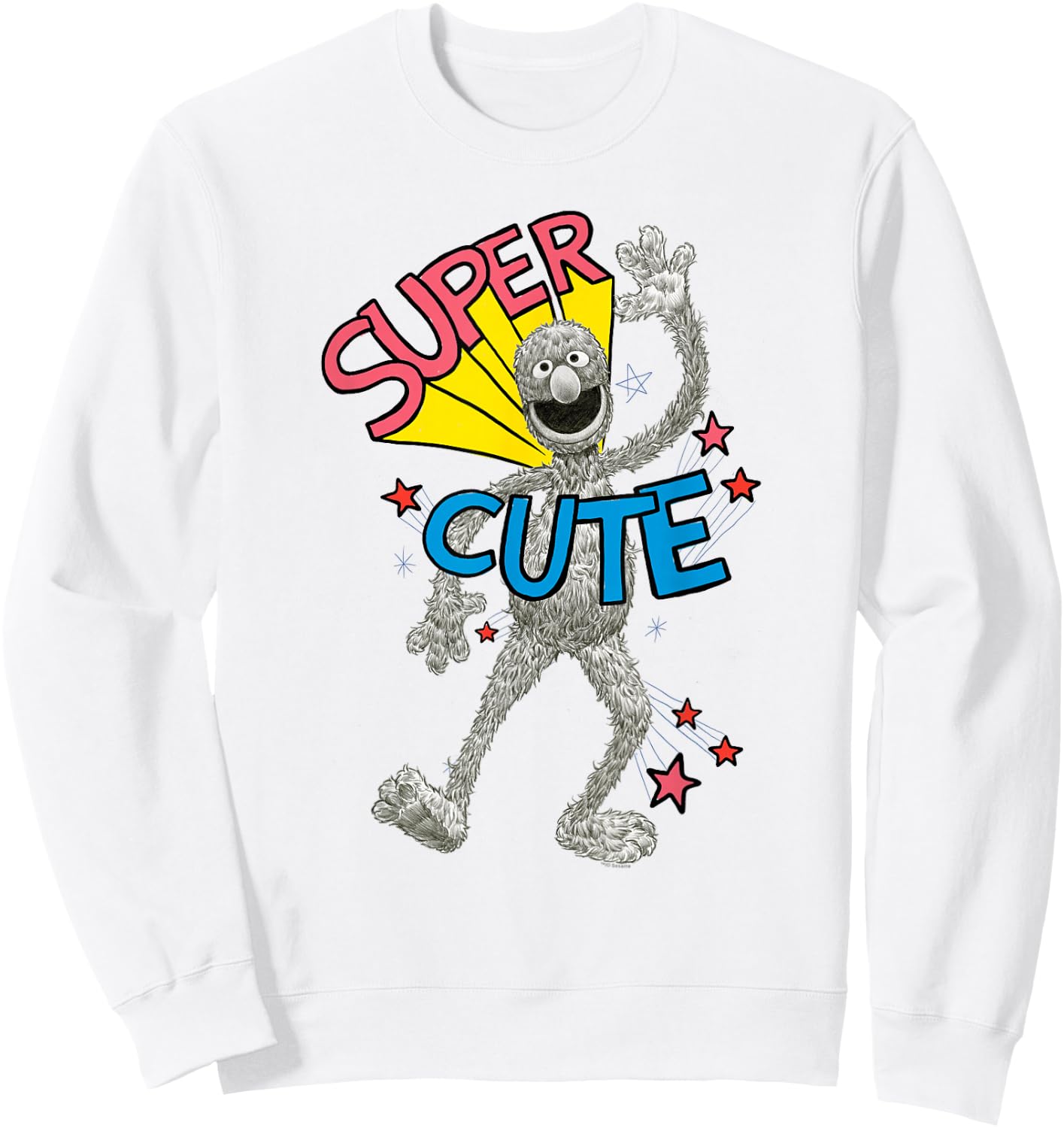 Sesame Street Grover is Super Cute Sweatshirt - Sweatshirt | White