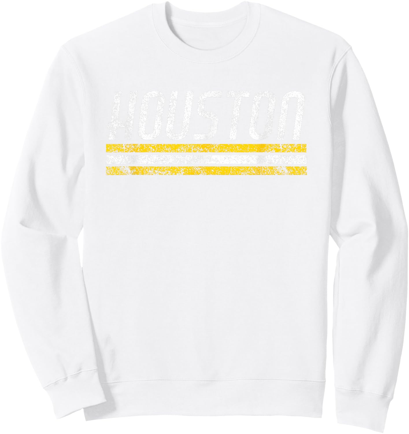 Houston Texas Retro Vintage Weathered Stripe Throwback Sweatshirt - Sweatshirt | White
