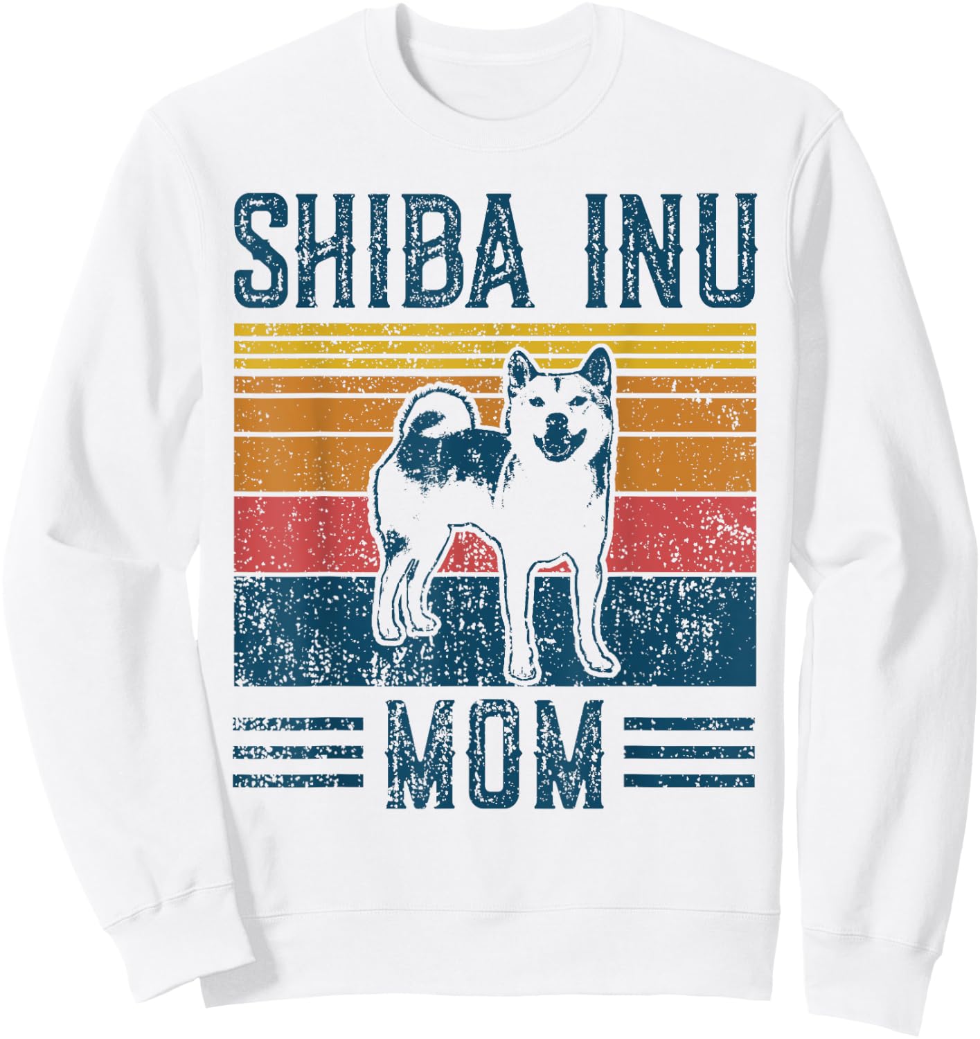 Dog Shiba Inu Mom - Vintage Shiba Inu Mom Sweatshirt - Sweatshirt | White