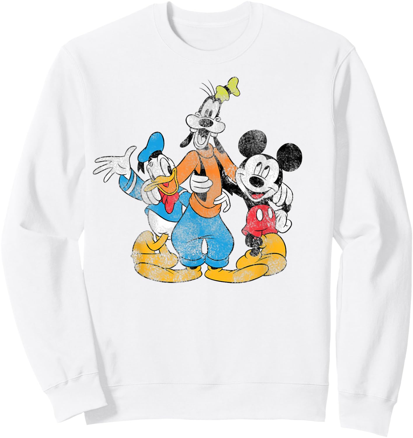 Disney - Mickey Donald and Goofy Trio Sweatshirt - Sweatshirt | White