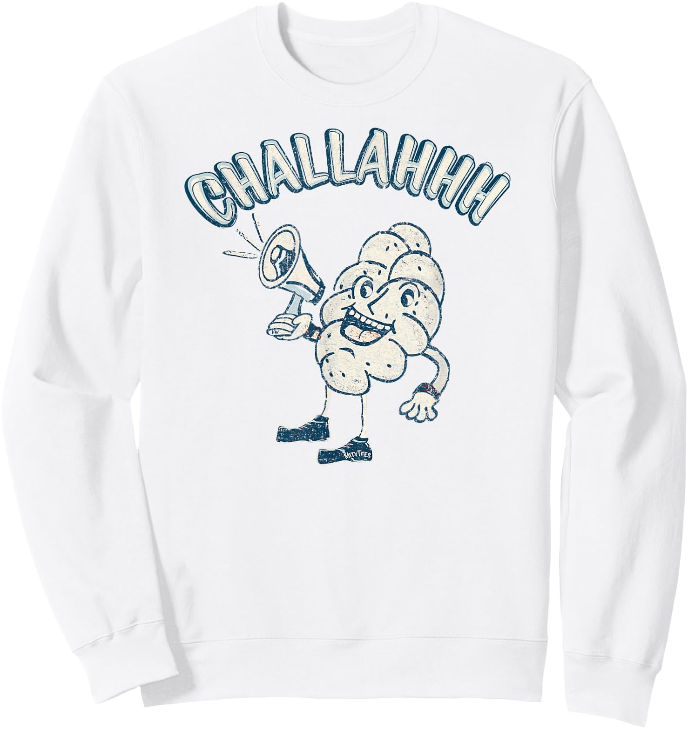 Challah Man - Retro Holiday Character - Funny Vintage Sweatshirt - Sweatshirt | White