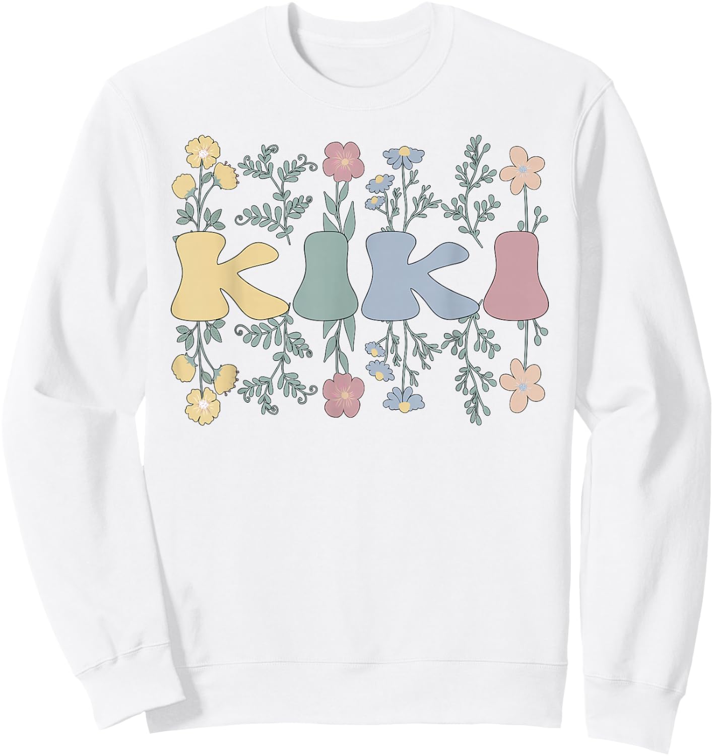 Groovy Kiki Grandmother Flowers Kiki Grandma Sweatshirt - Sweatshirt | White