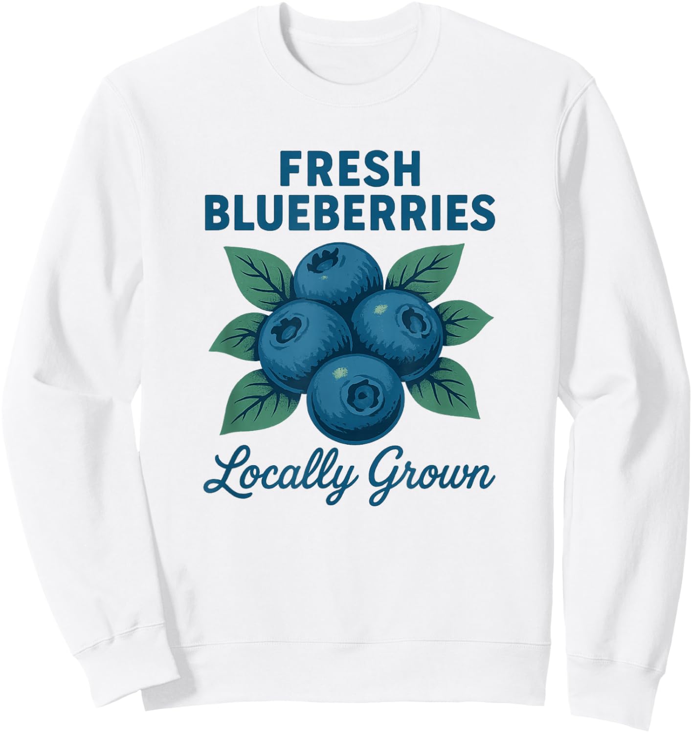 Fresh Blueberries, Vintage Fruit Advertisement Sweatshirt - Sweatshirt | White