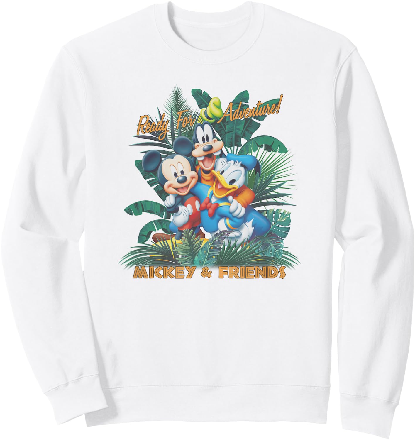 Disney Mickey Classic Adventure Group Tropical Sweatshirt - Sweatshirt | White
