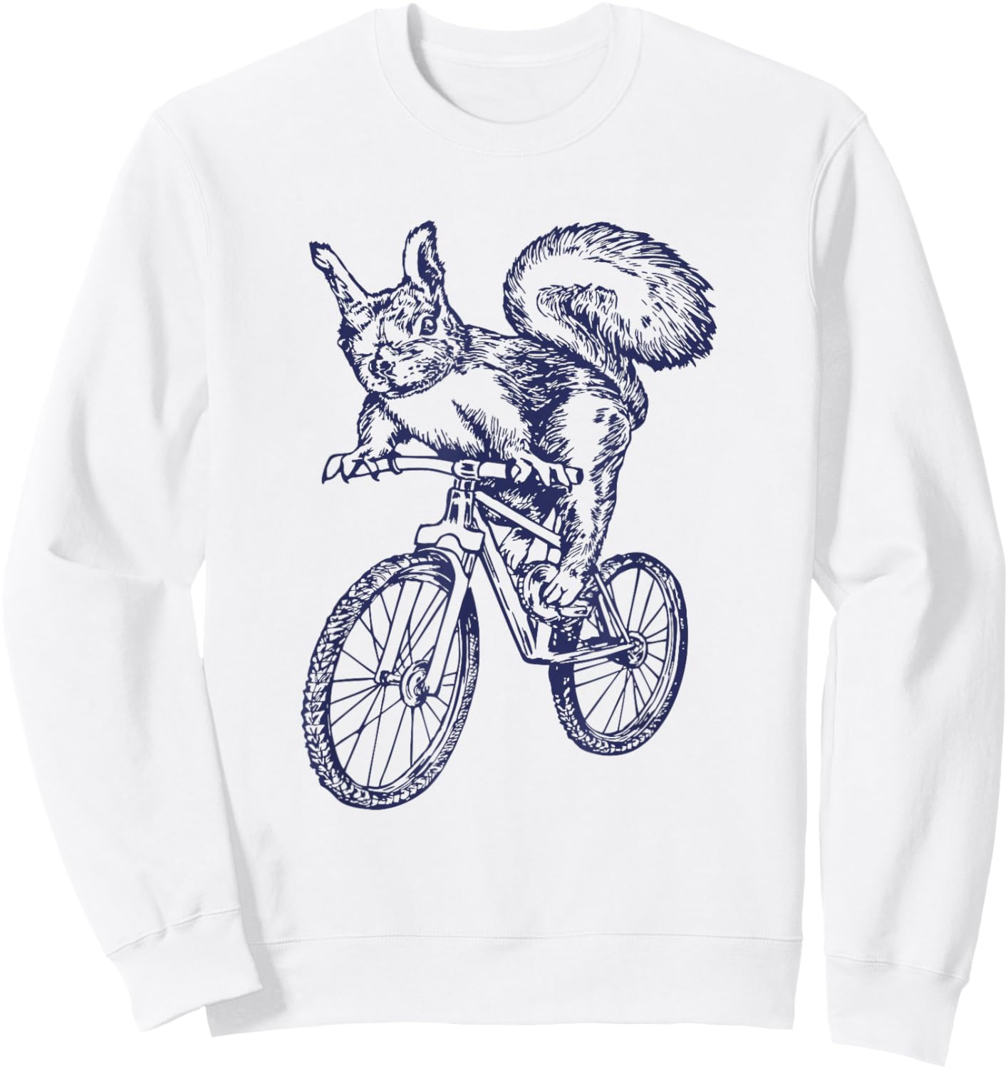 Squirrel Riding Bike Funny Animal Biker Cycling Bicycle Sweatshirt - Sweatshirt | White