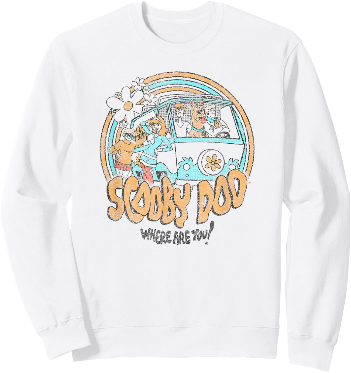 Scooby-Doo Vintage Floral Gang Poster Sweatshirt - Sweatshirt | White