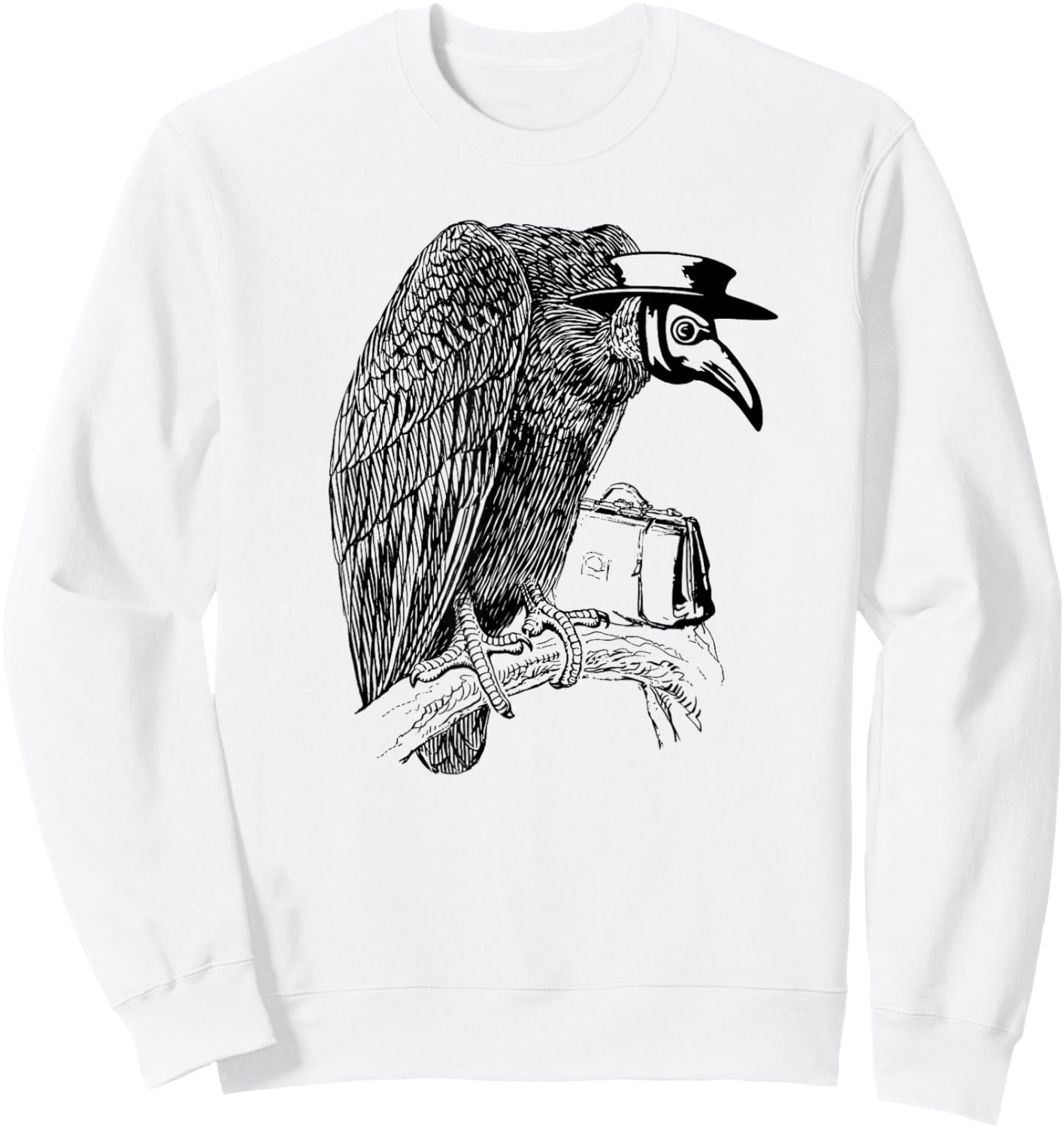 Vulture Plague Doctor Medieval Macabre Sweatshirt - Sweatshirt | White