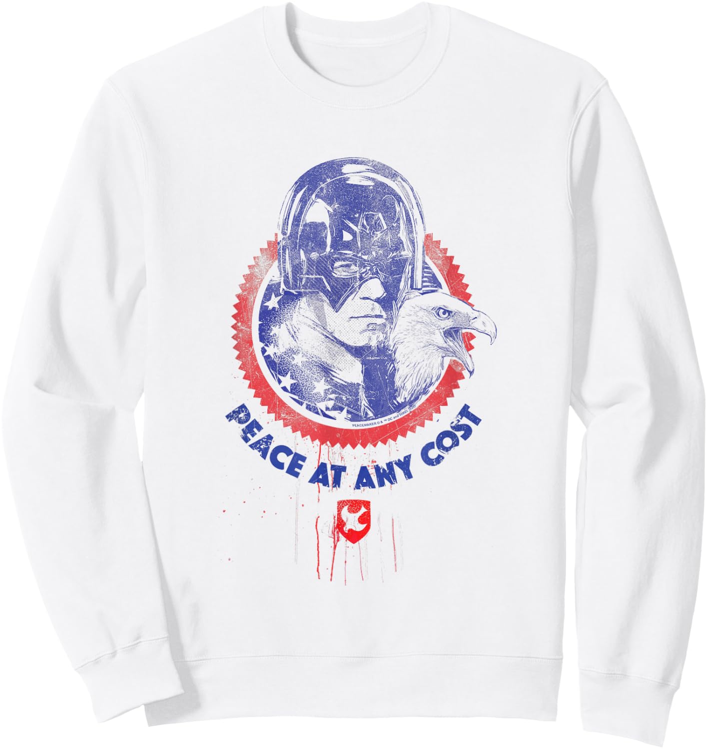 Peacemaker Peace At Any Cost Eagle Stamp Sweatshirt - Sweatshirt | White