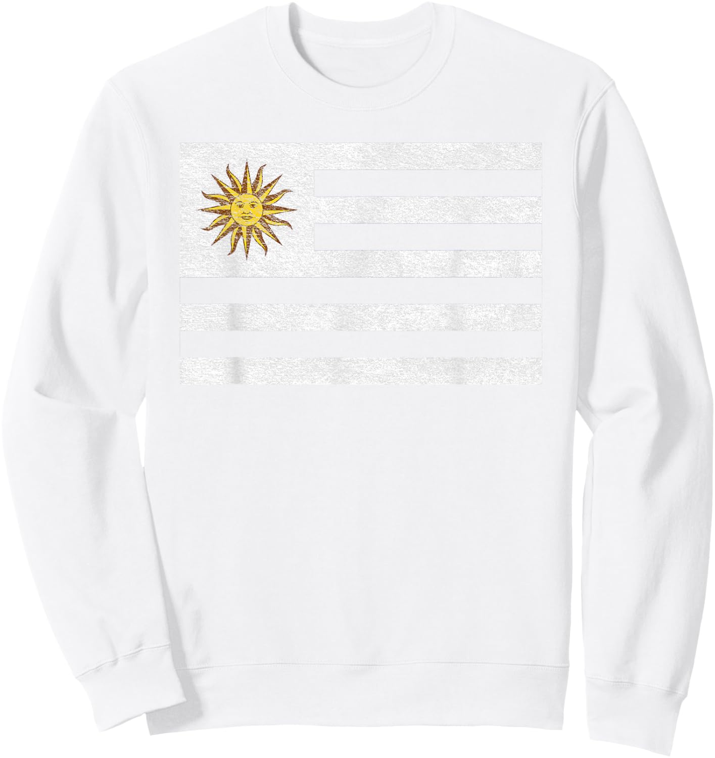 Uruguay National Flag Coat of ARMS Sweatshirt - Sweatshirt | White