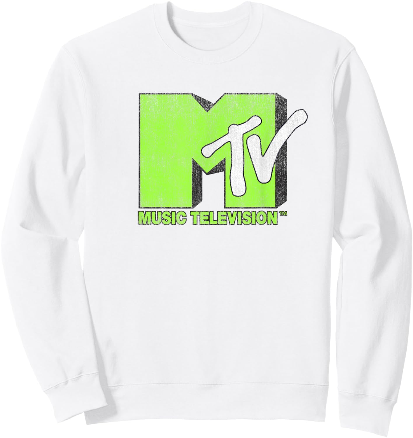 MTV Green Logo Sweatshirt - Sweatshirt | White