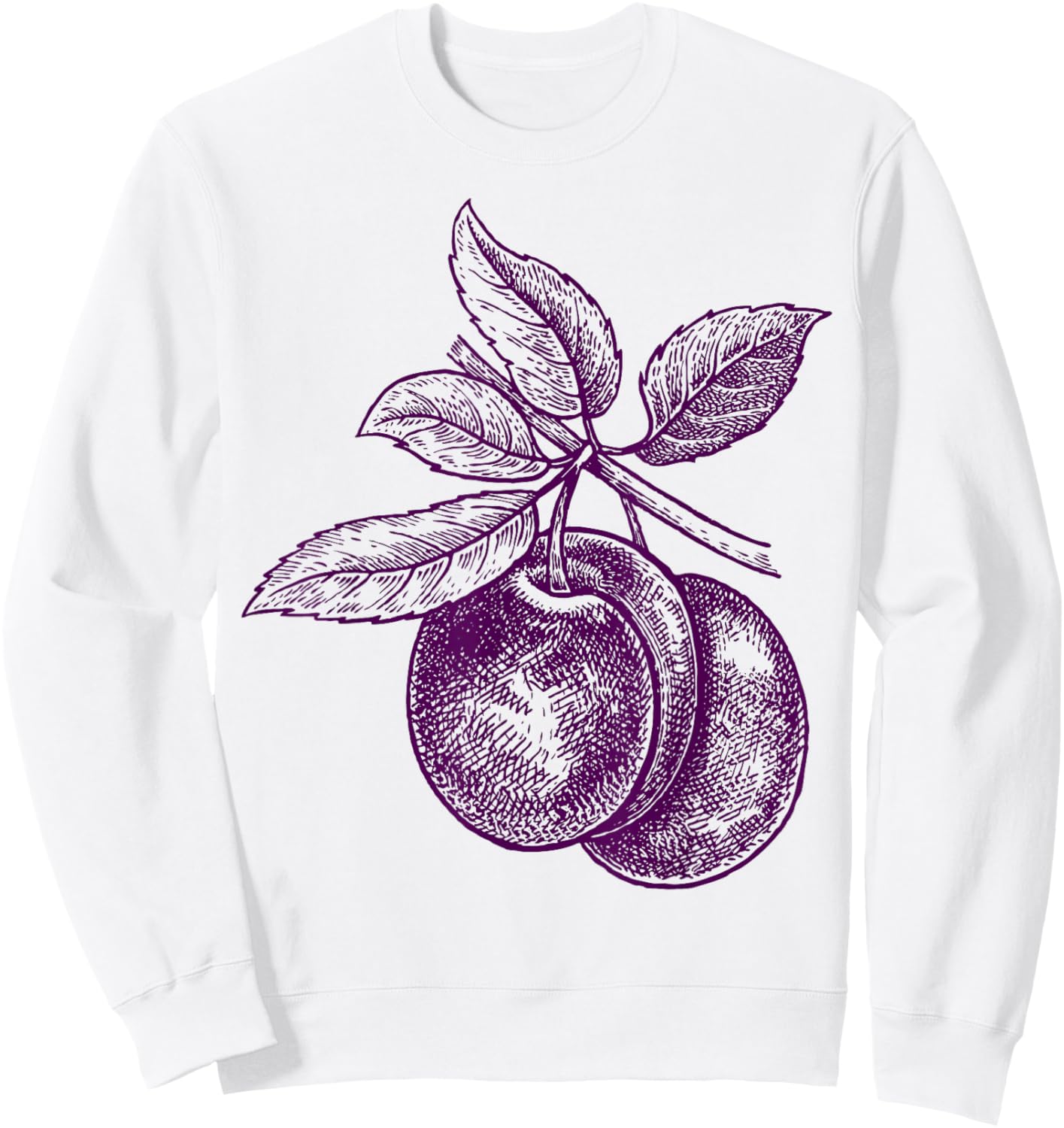 Plum Purple Fruits Retro Vintage Design - Plum Sweatshirt - Sweatshirt | White