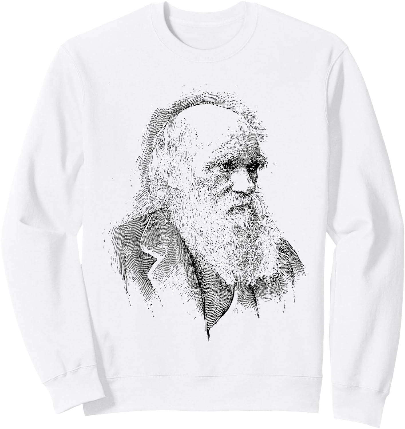 Charles Darwin Portrait Evolution Scientist Naturalist Sweatshirt - Sweatshirt | White