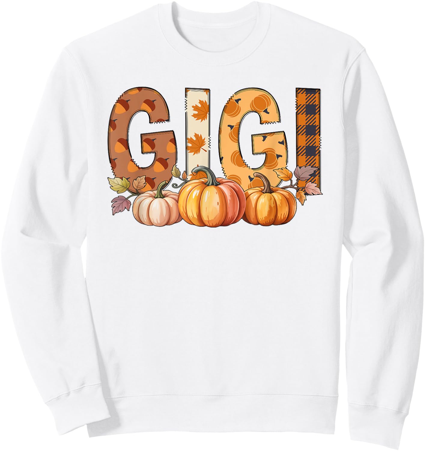 Gigi Pumpkin Autumn Fall Grandma Women's Men Women Sweatshirt - Sweatshirt | White