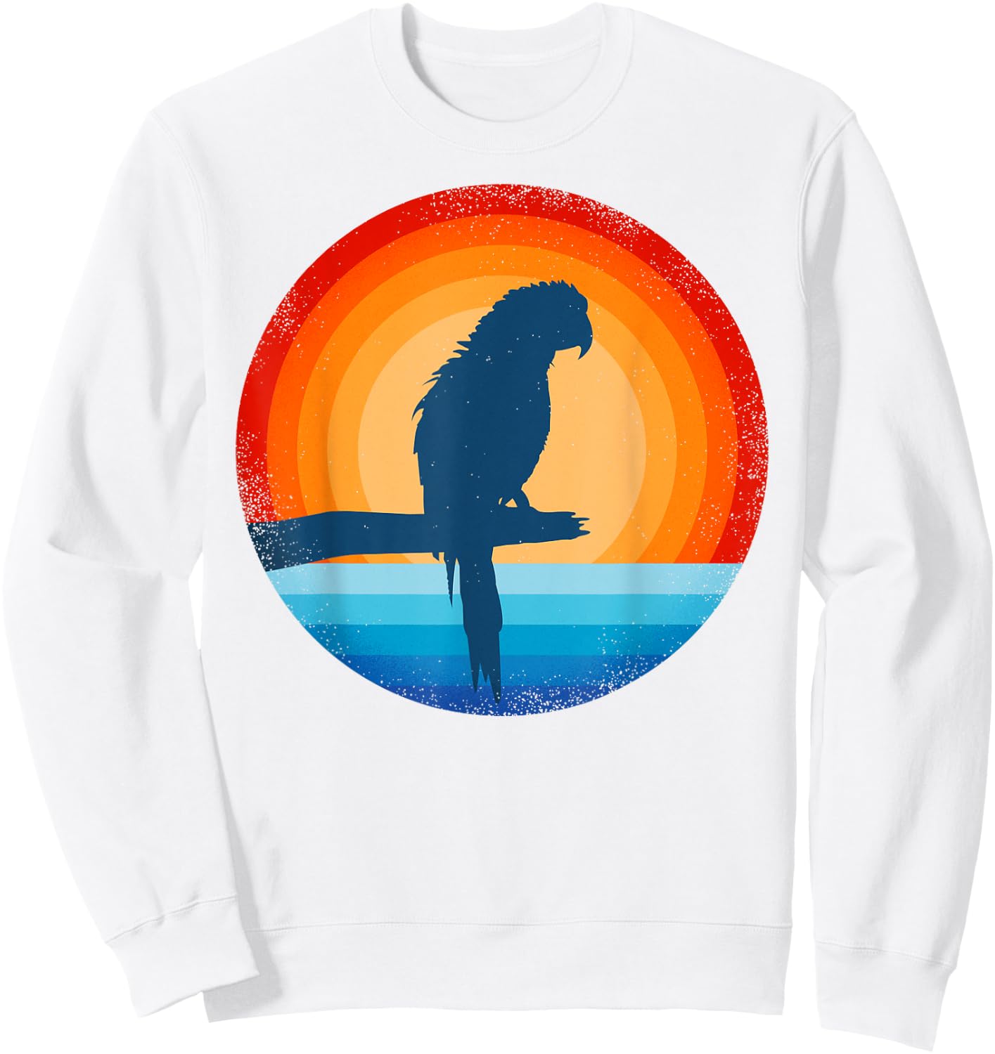 Parrot Retro Vintage 60s 70s Sunset Bird Lovers Men Women Sweatshirt - Sweatshirt | White