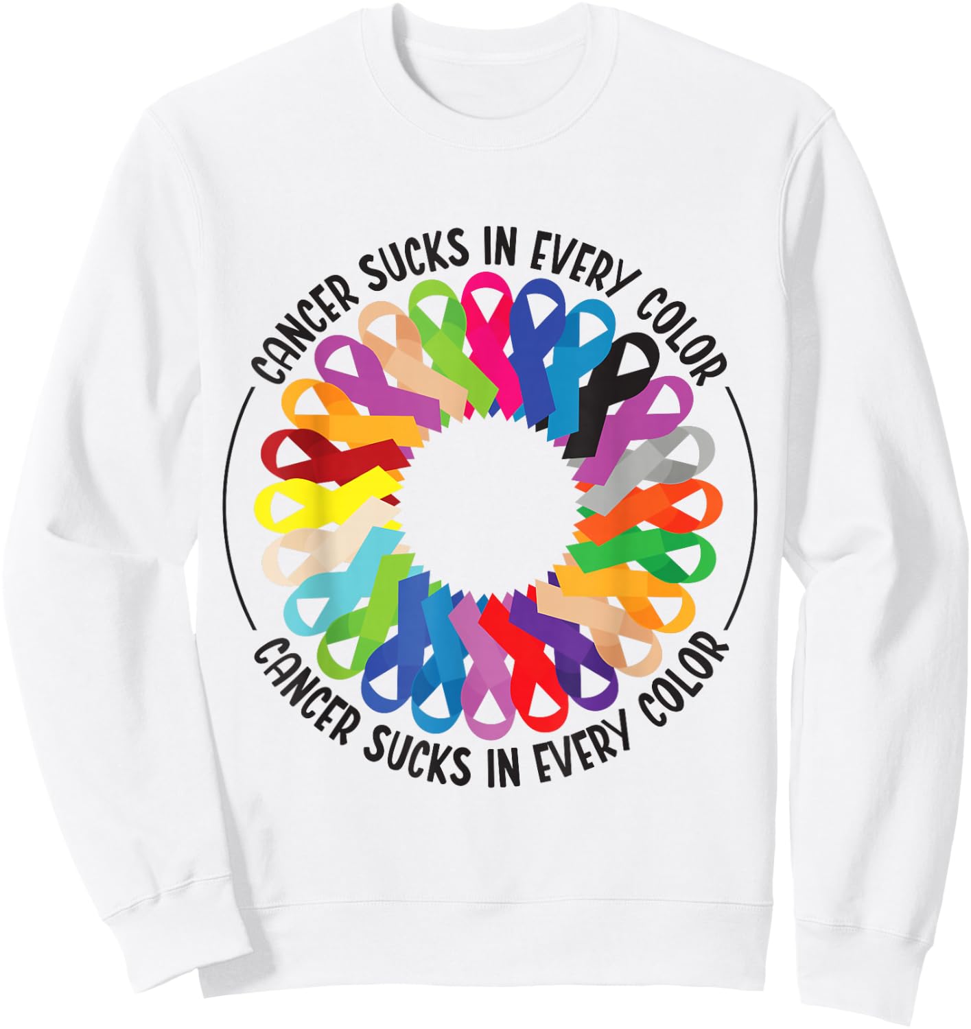 Cancer Sucks In Every Color Fighter | Funk Cancer Sweatshirt - Sweatshirt | White