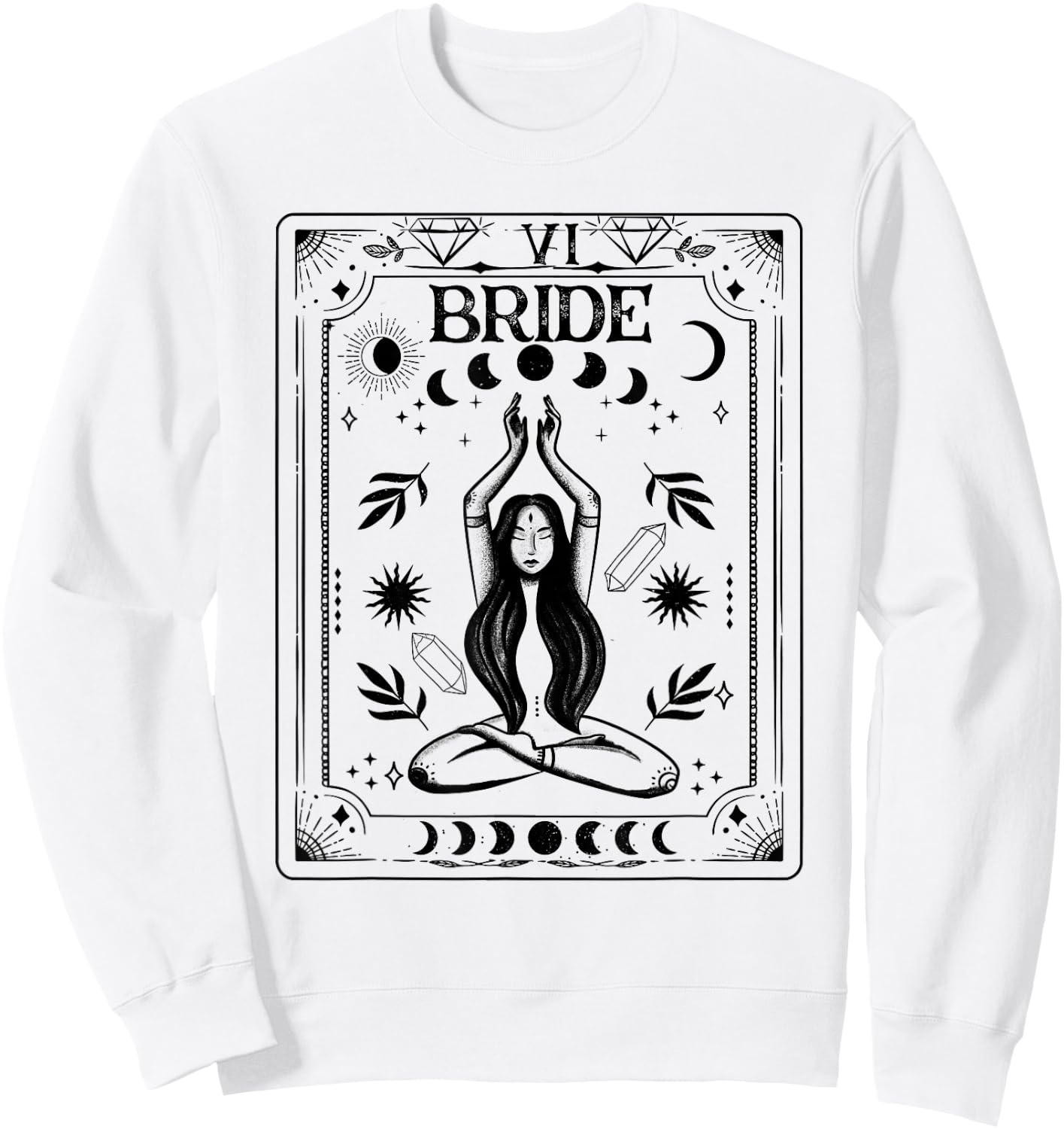 Witchy Bride Coven Tarot Celestial Gothic Bachelorette Party Sweatshirt - Sweatshirt | White