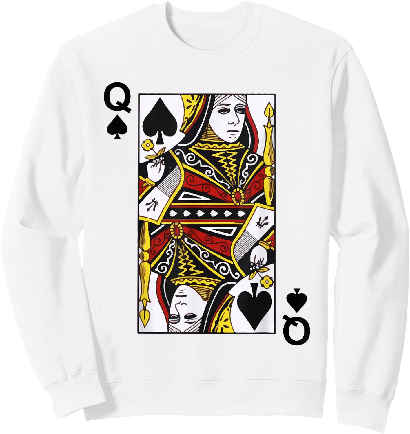 Queen of Spades Blackjack Cards Poker 21 Q shirt Sweatshirt - Sweatshirt | White