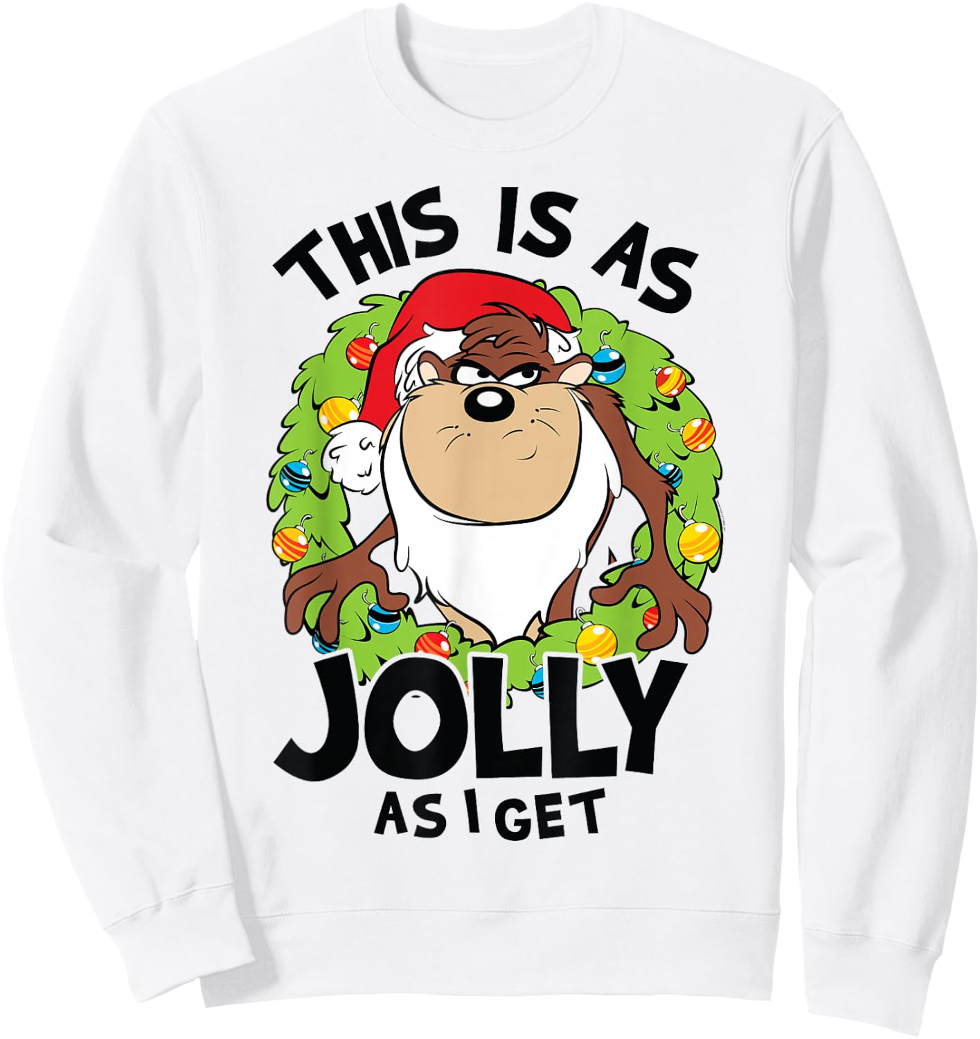 Taz This is As Jolly As I Get Sweatshirt - Sweatshirt | White